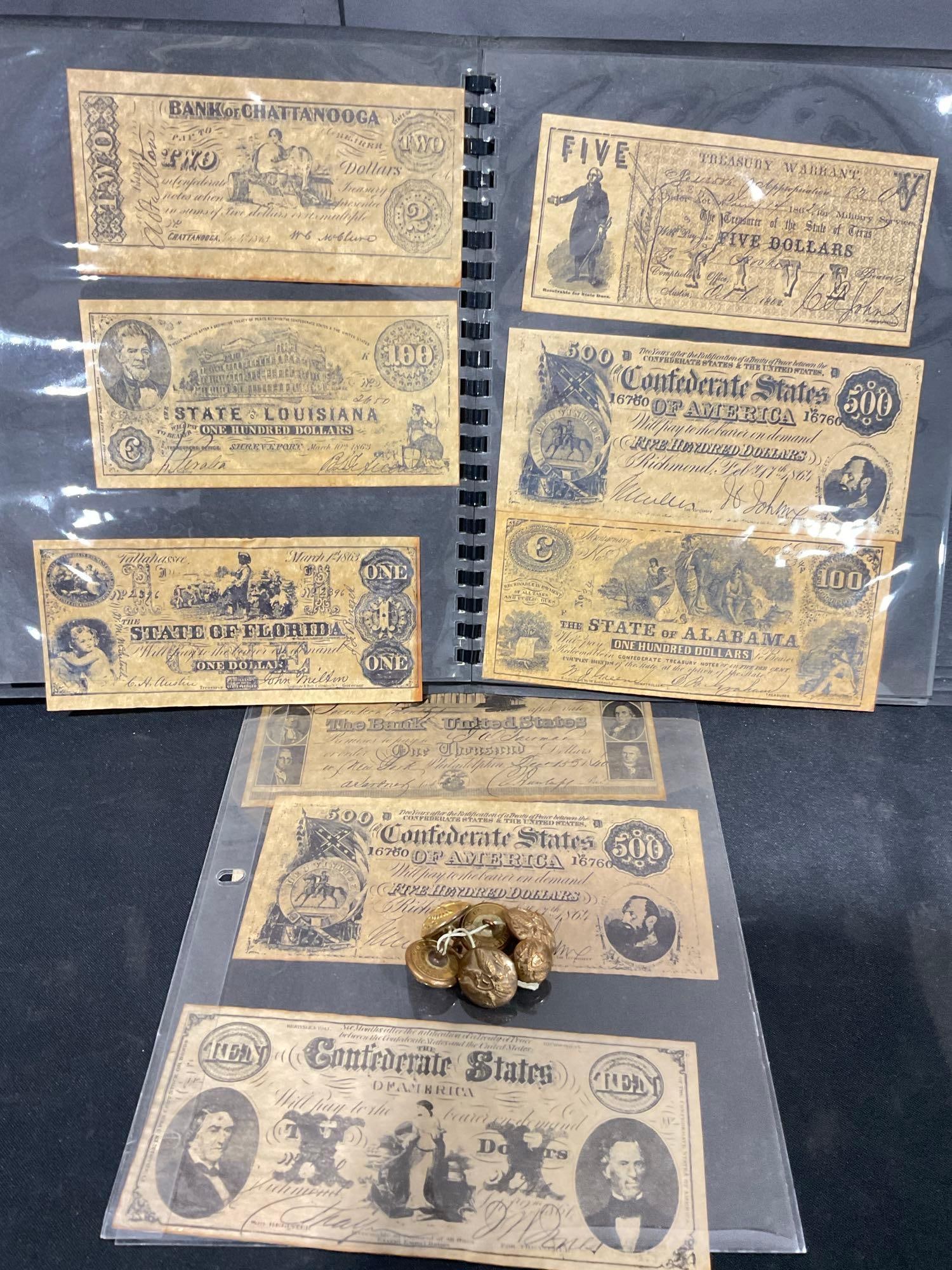 Set of Civil War Era Infantry Uniform , Waterbury button co. Plus 3 pages of Civil war replica No... - 3