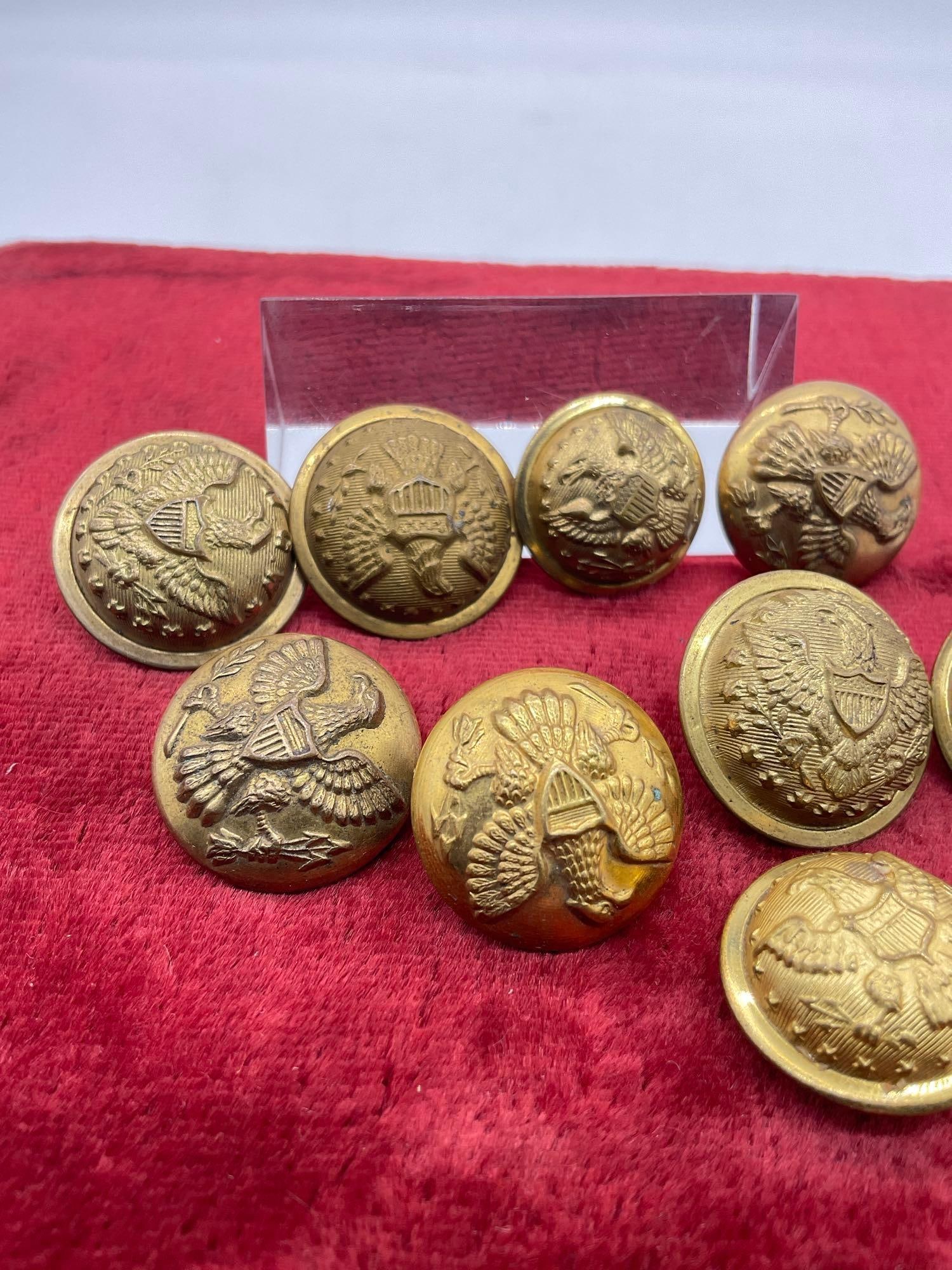 Antique Post civil war 1875 Grand Army buttons , by Goodwin Co + General Service Buttons 1870-1900 - 2
