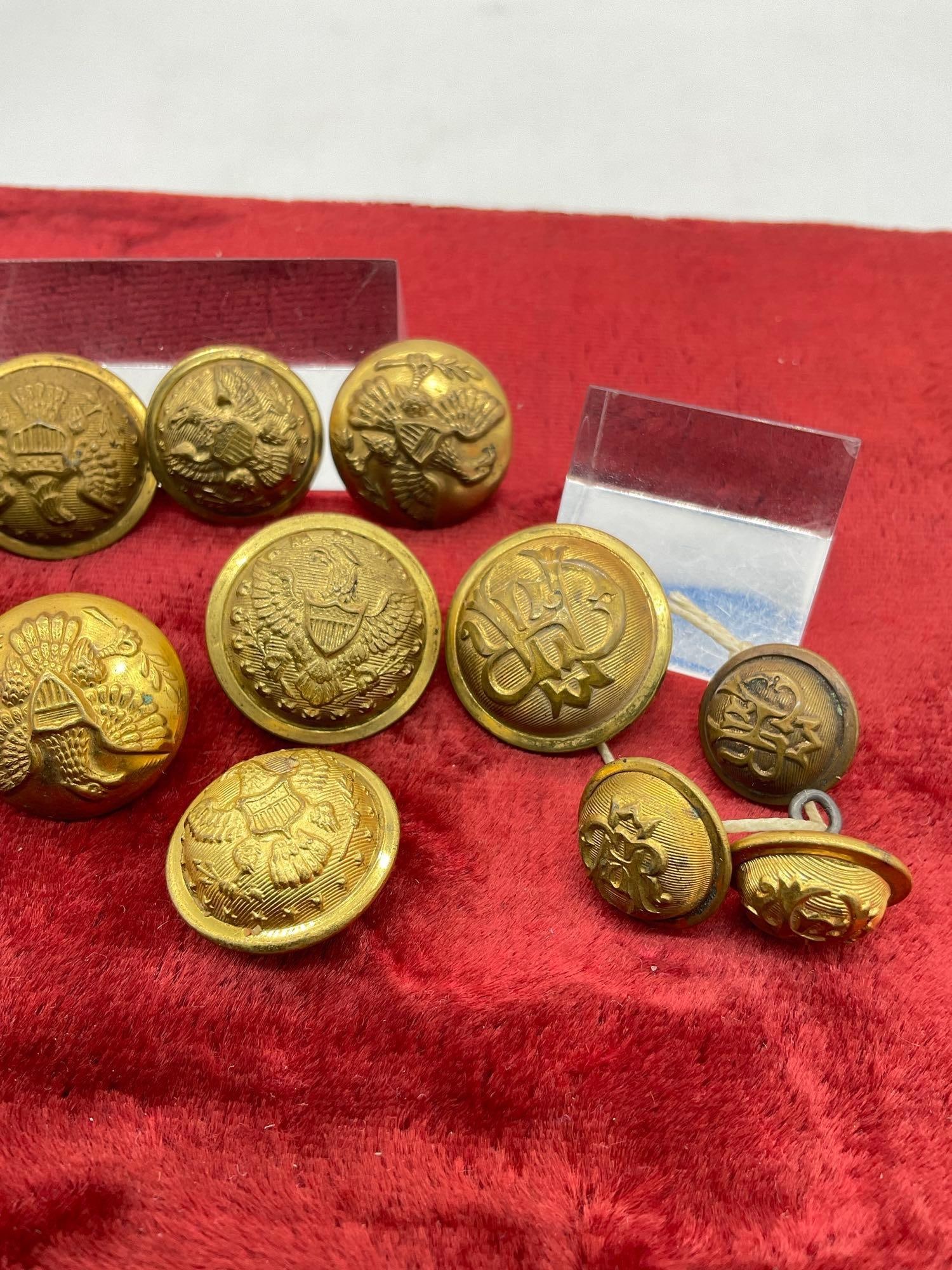 Antique Post civil war 1875 Grand Army buttons , by Goodwin Co + General Service Buttons 1870-1900 - 3