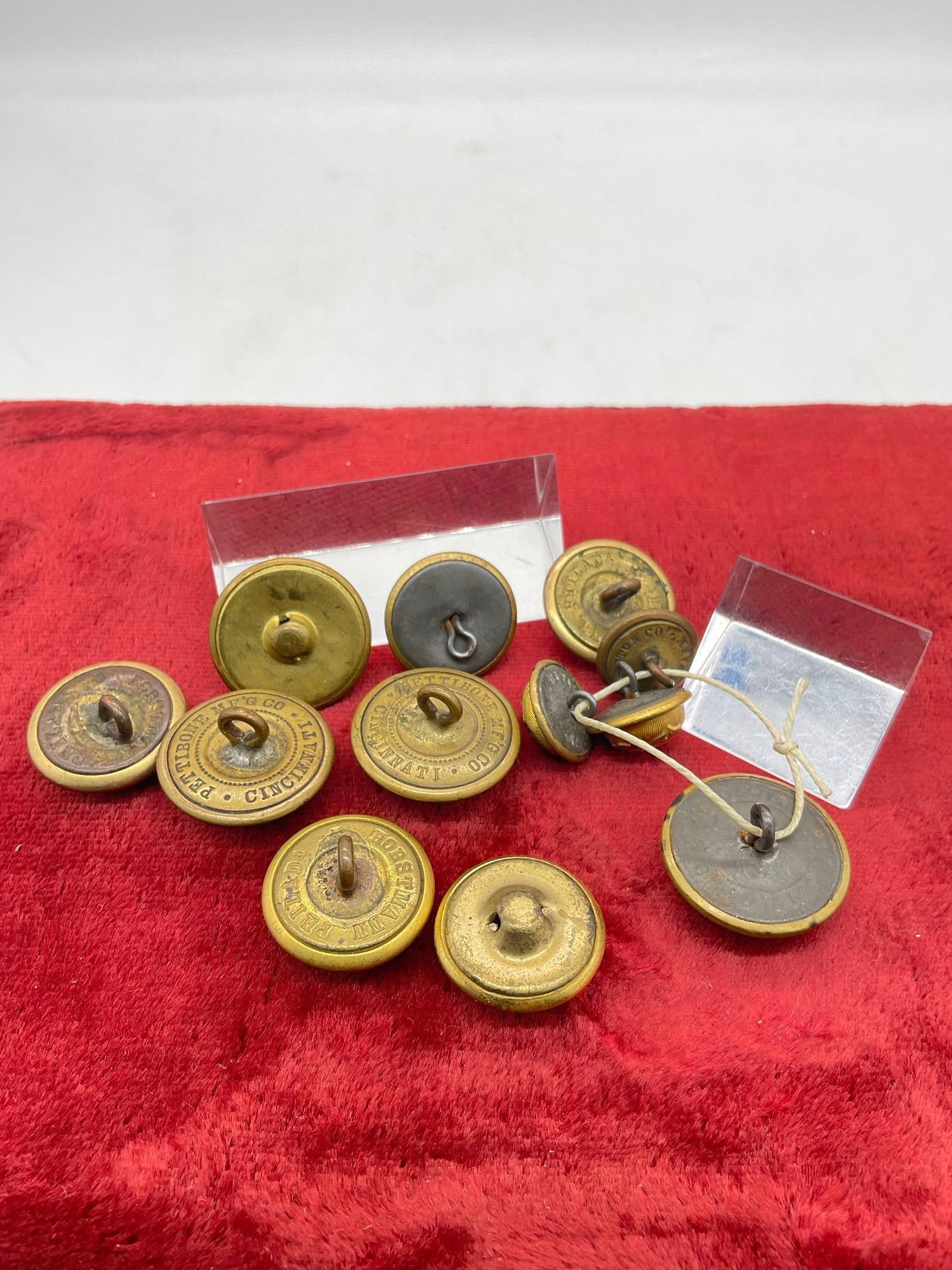 Antique Post civil war 1875 Grand Army buttons , by Goodwin Co + General Service Buttons 1870-1900 - 4