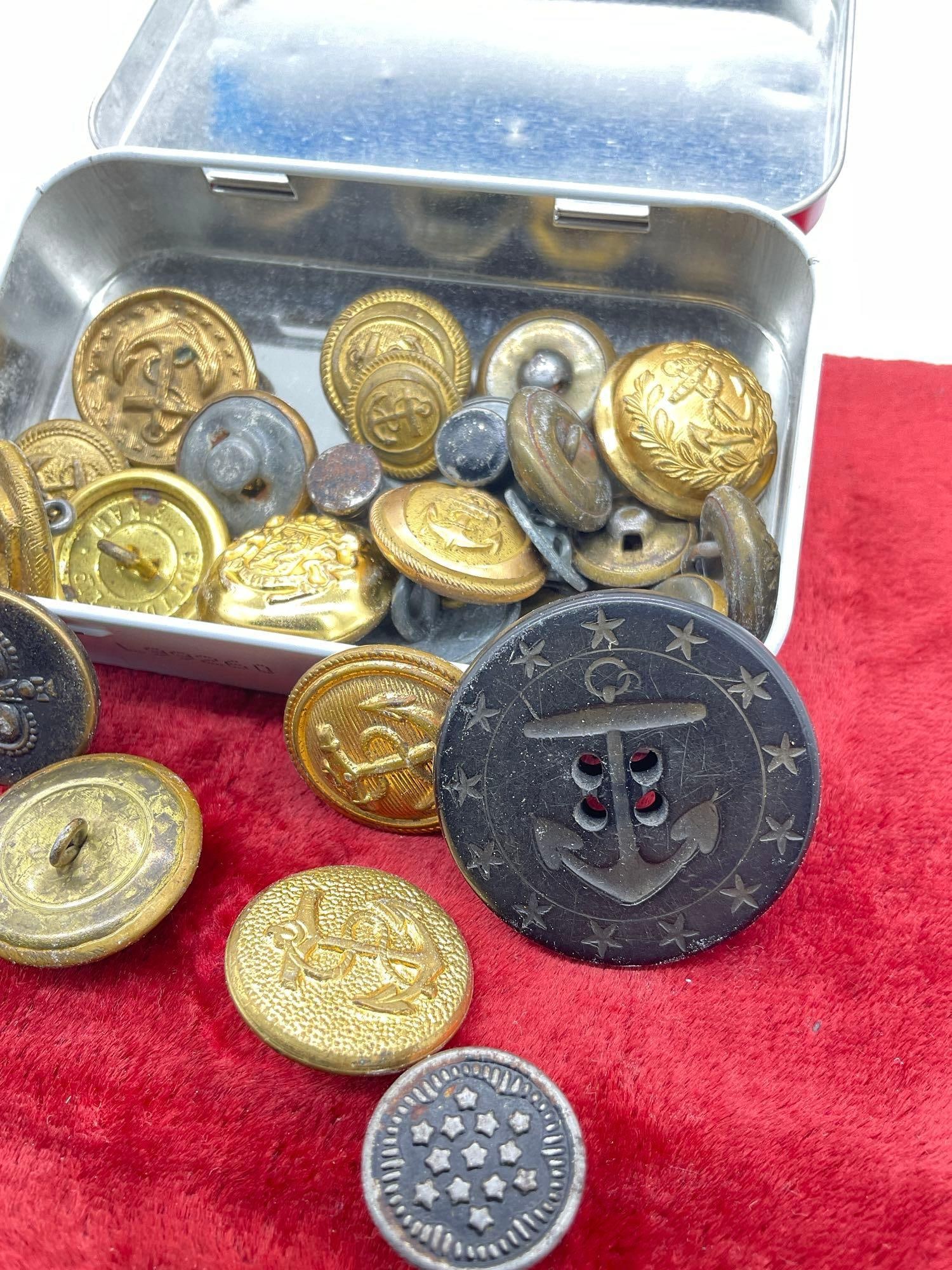 Collection of antique Mostly navy Buttons American, British, WWI Prussian , Imperial German See p... - 3