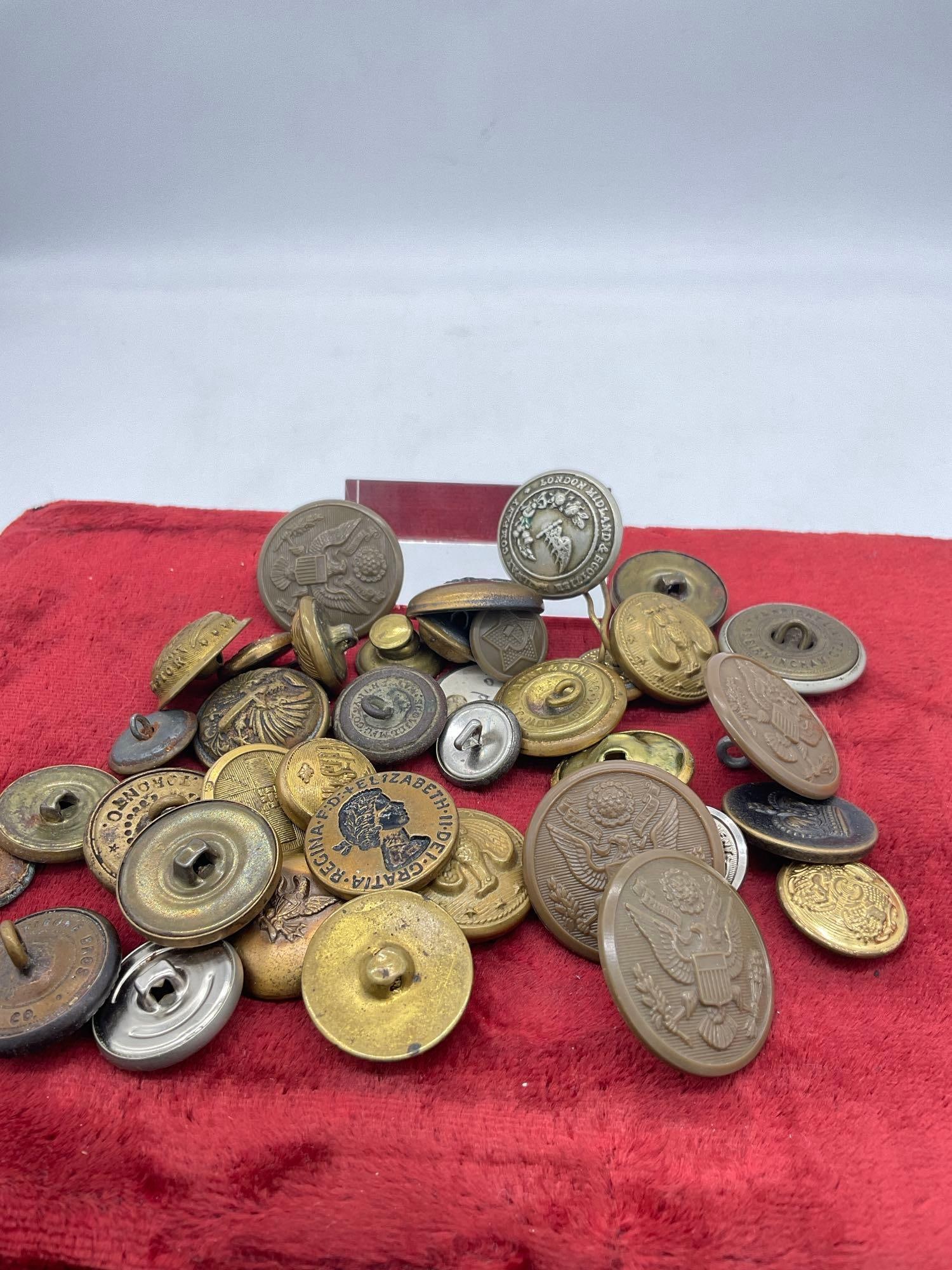 Nice Collection of antique Buttons American, Prussian, Soviet Union, England, Boy Scout + (1 of 4)