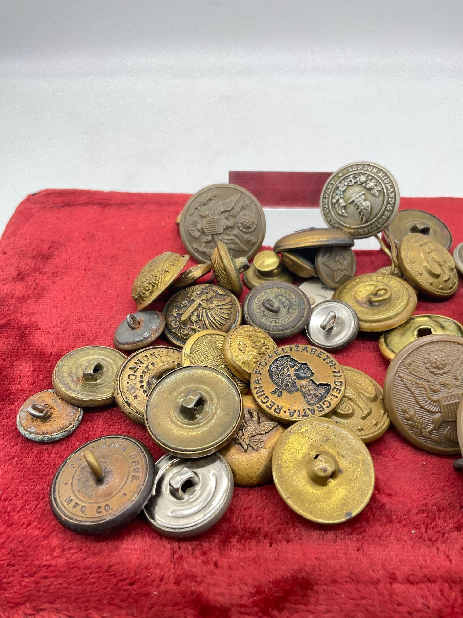 Nice Collection of antique Buttons American, Prussian, Soviet Union, England, Boy Scout + - 2
