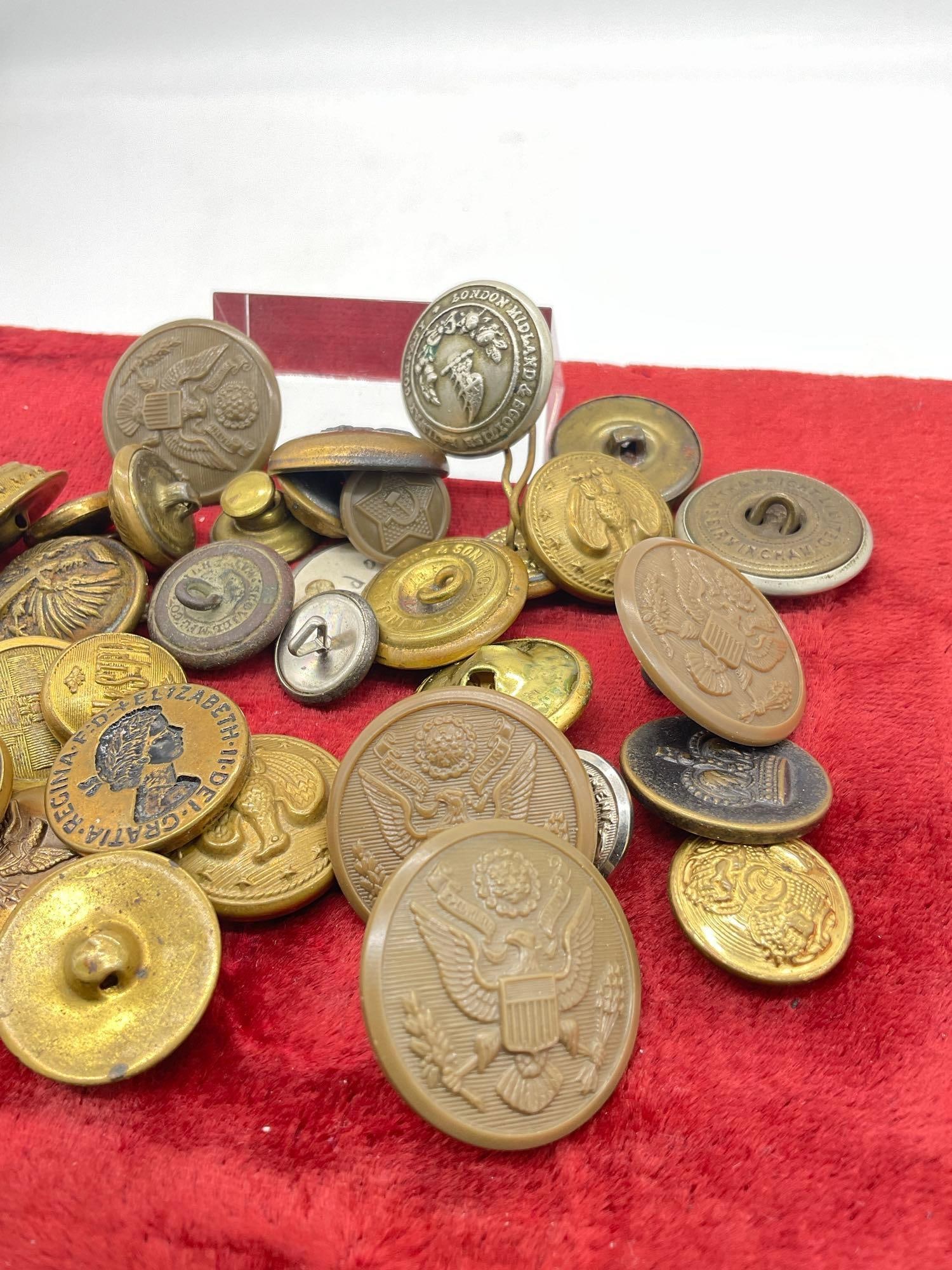 Nice Collection of antique Buttons American, Prussian, Soviet Union, England, Boy Scout + - 3