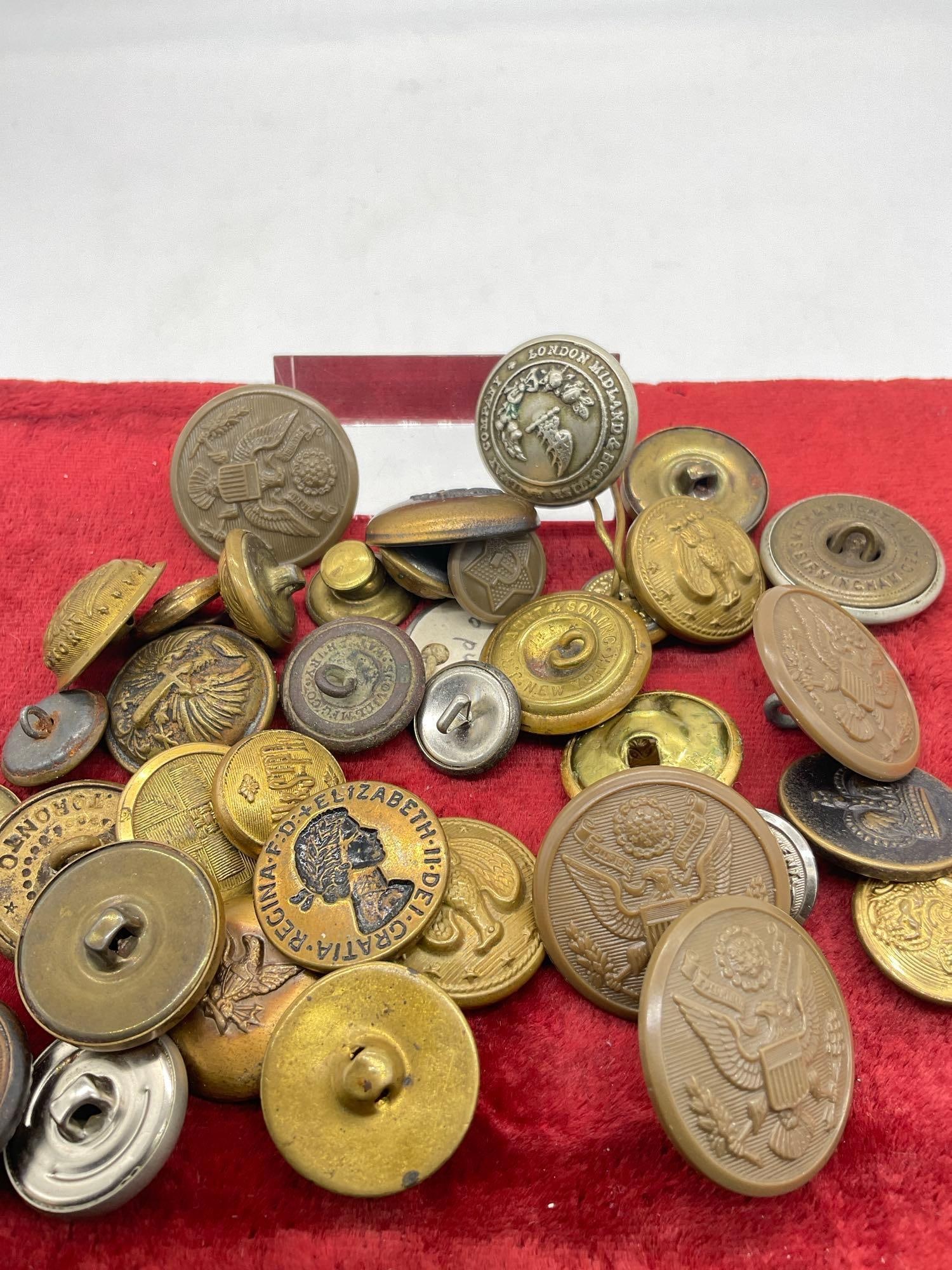 Nice Collection of antique Buttons American, Prussian, Soviet Union, England, Boy Scout + - 4