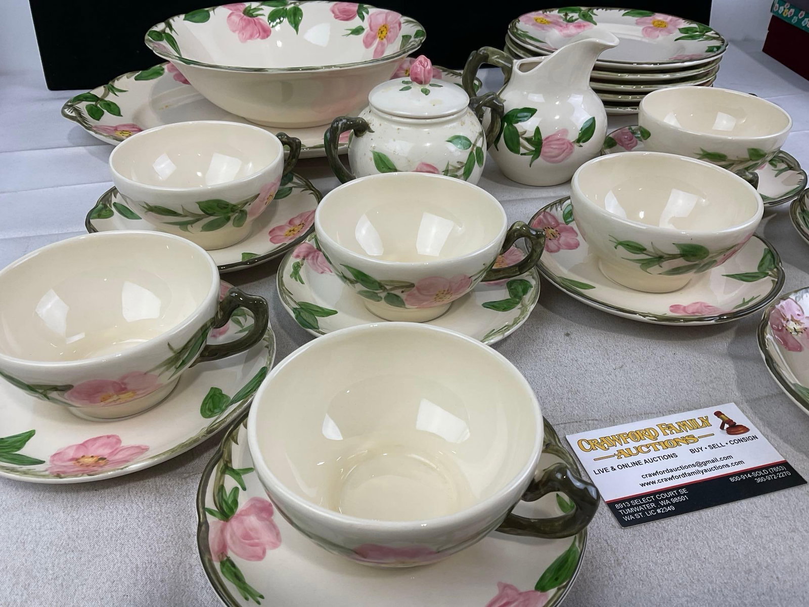 Franciscan California Earthenware China, approx 25 pieces, 8 cups/saucers, platter, bowl & 5 plates - 2