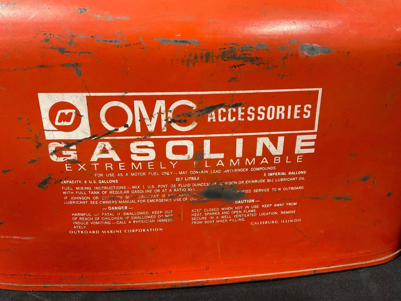 OMC Accessories & Tempo Products Company Gas Cans, both have some gas - 2