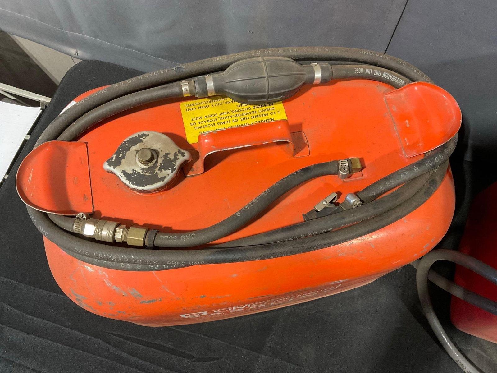 OMC Accessories & Tempo Products Company Gas Cans, both have some gas - 3