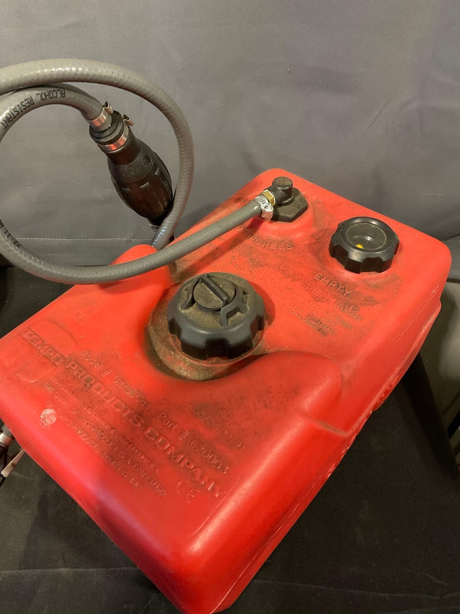 OMC Accessories & Tempo Products Company Gas Cans, both have some gas - 5