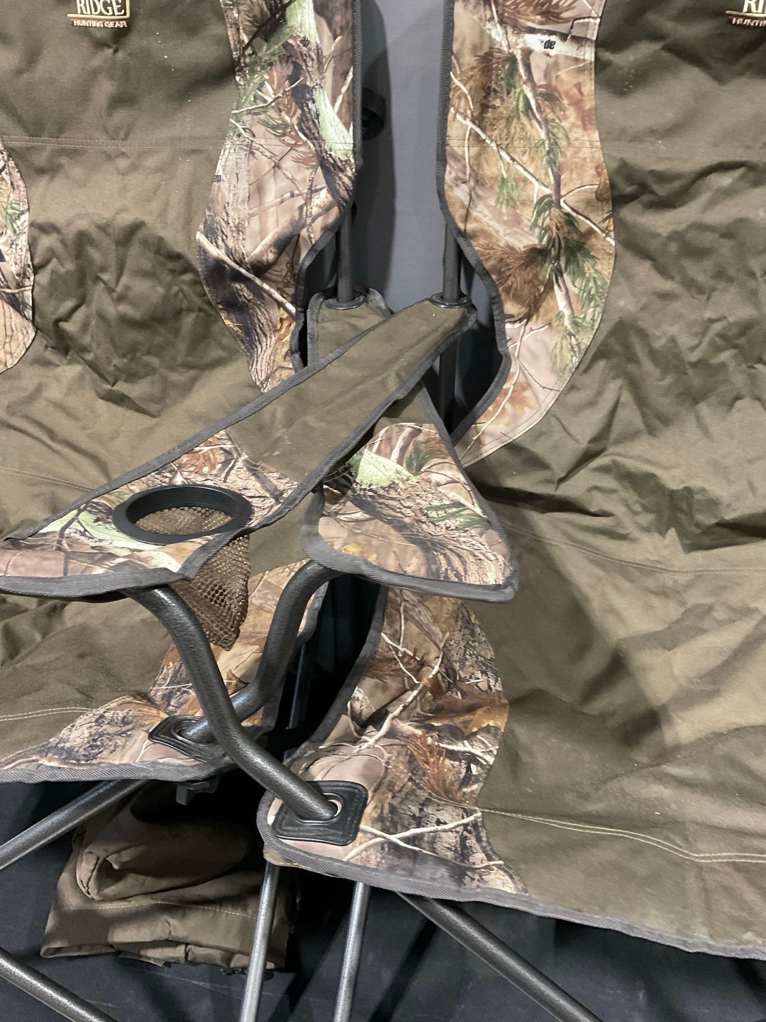 Pair of Timber Ridge Folding Chairs, Camo & olive drab cloth, w/nylon cases - 3