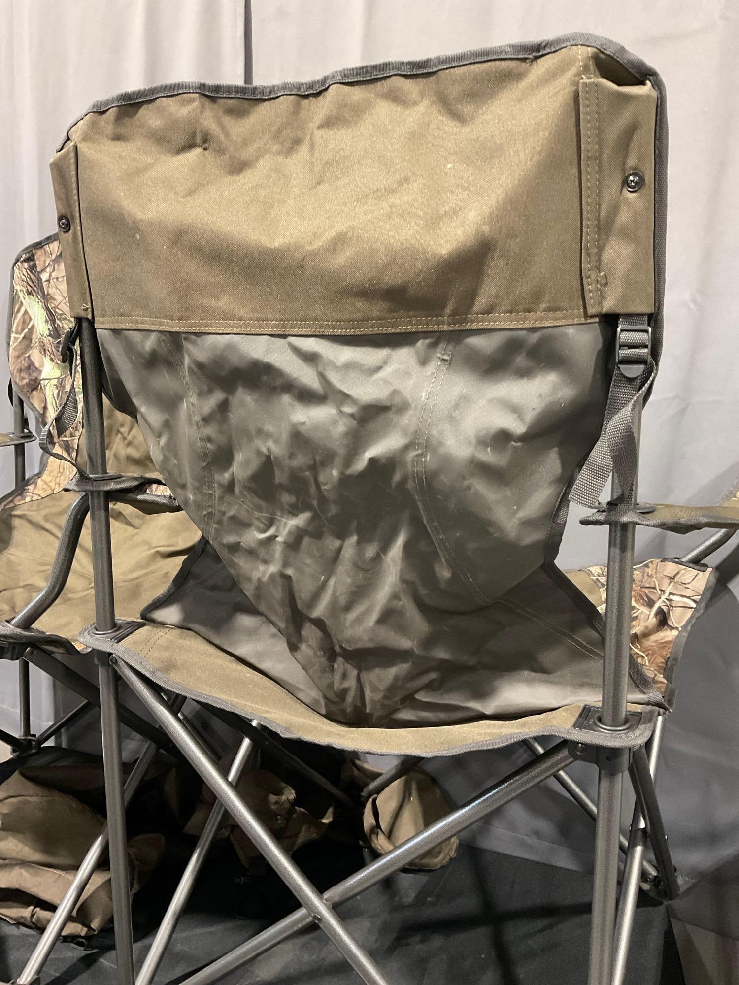 Pair of Timber Ridge Folding Chairs, Camo & olive drab cloth, w/nylon cases - 5