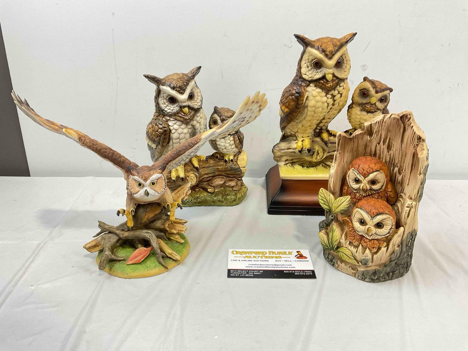 4 pcs Vintage Ceramic Owl Figurines, incl. Lefton & UTC Japan. Good Condition. See pics. (1 of 7)