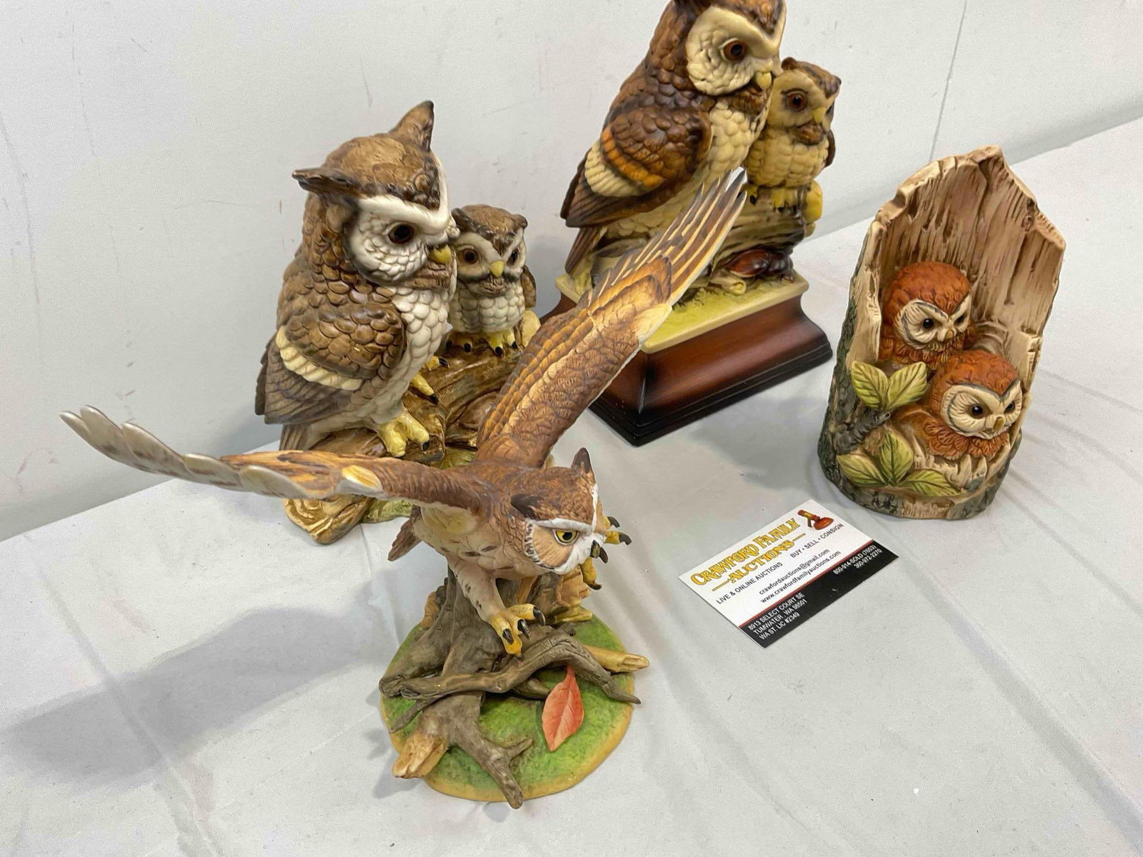 4 pcs Vintage Ceramic Owl Figurines, incl. Lefton & UTC Japan. Good Condition. See pics. - 3