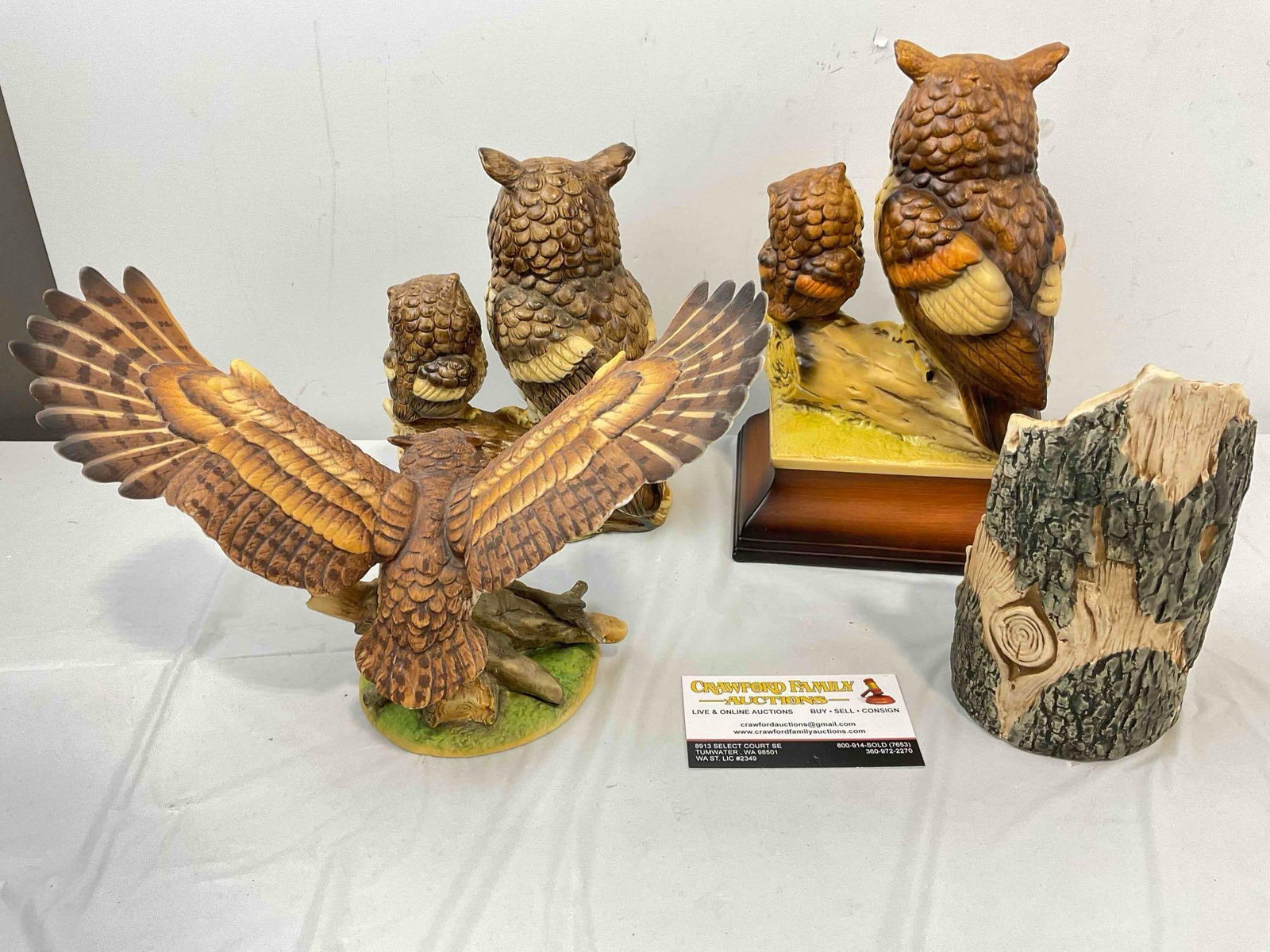 4 pcs Vintage Ceramic Owl Figurines, incl. Lefton & UTC Japan. Good Condition. See pics. - 5