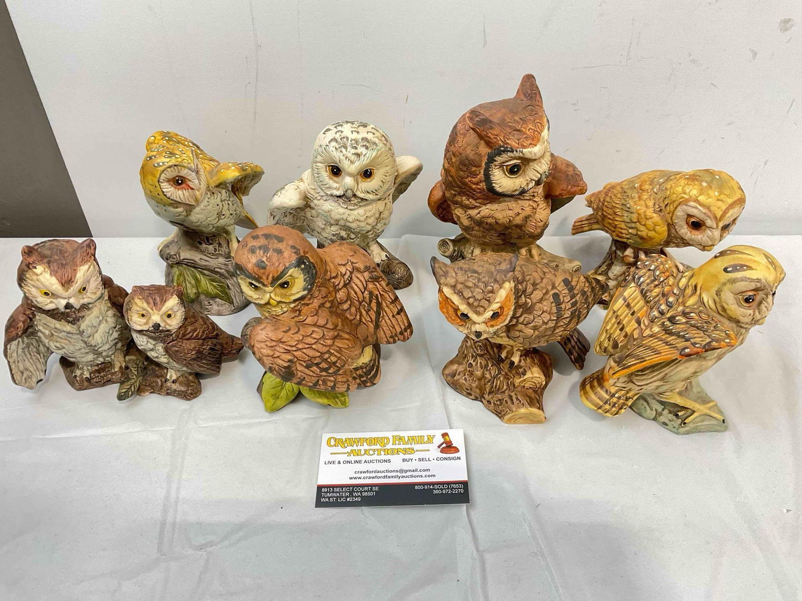8 pcs Vintage Largely UTC Japan Ceramic Owl Figurines. Good Condition. See pics. (1 of 10)