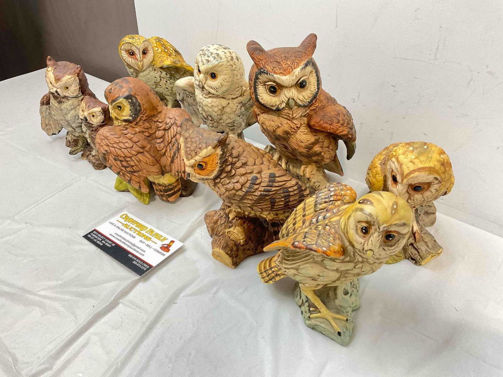 8 pcs Vintage Largely UTC Japan Ceramic Owl Figurines. Good Condition. See pics. - 2