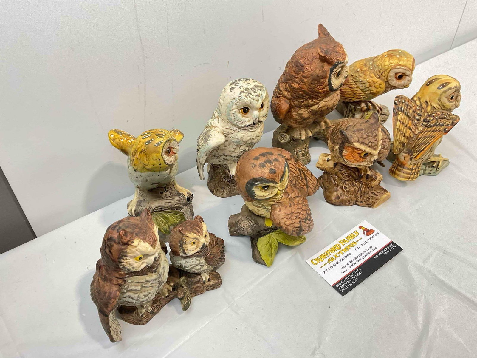 8 pcs Vintage Largely UTC Japan Ceramic Owl Figurines. Good Condition. See pics. - 3