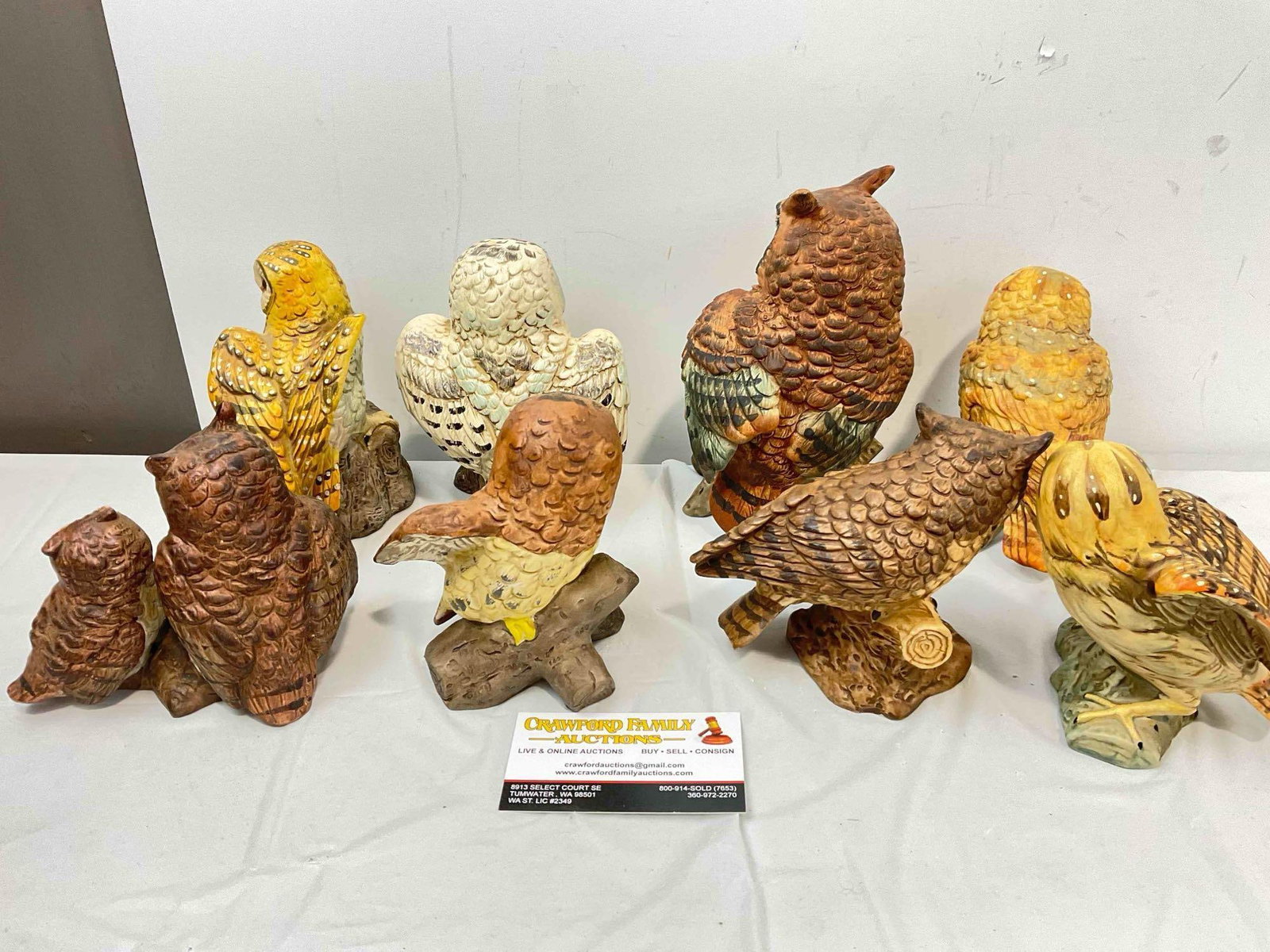 8 pcs Vintage Largely UTC Japan Ceramic Owl Figurines. Good Condition. See pics. - 4