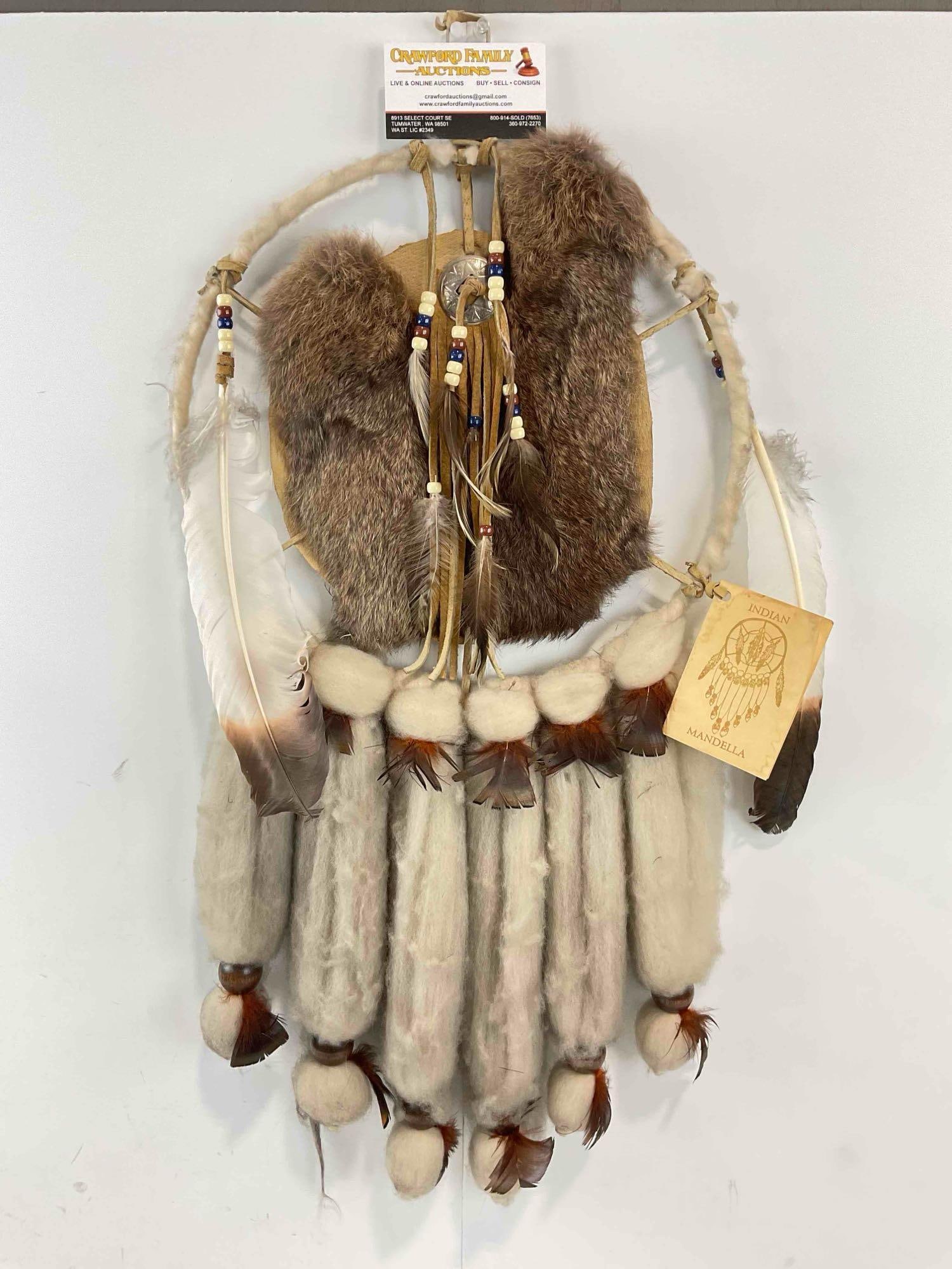 Running Horse Trading Post Indian Mandala Hanging Wall Art w/ Natural Materials. See pics. (1 of 9)
