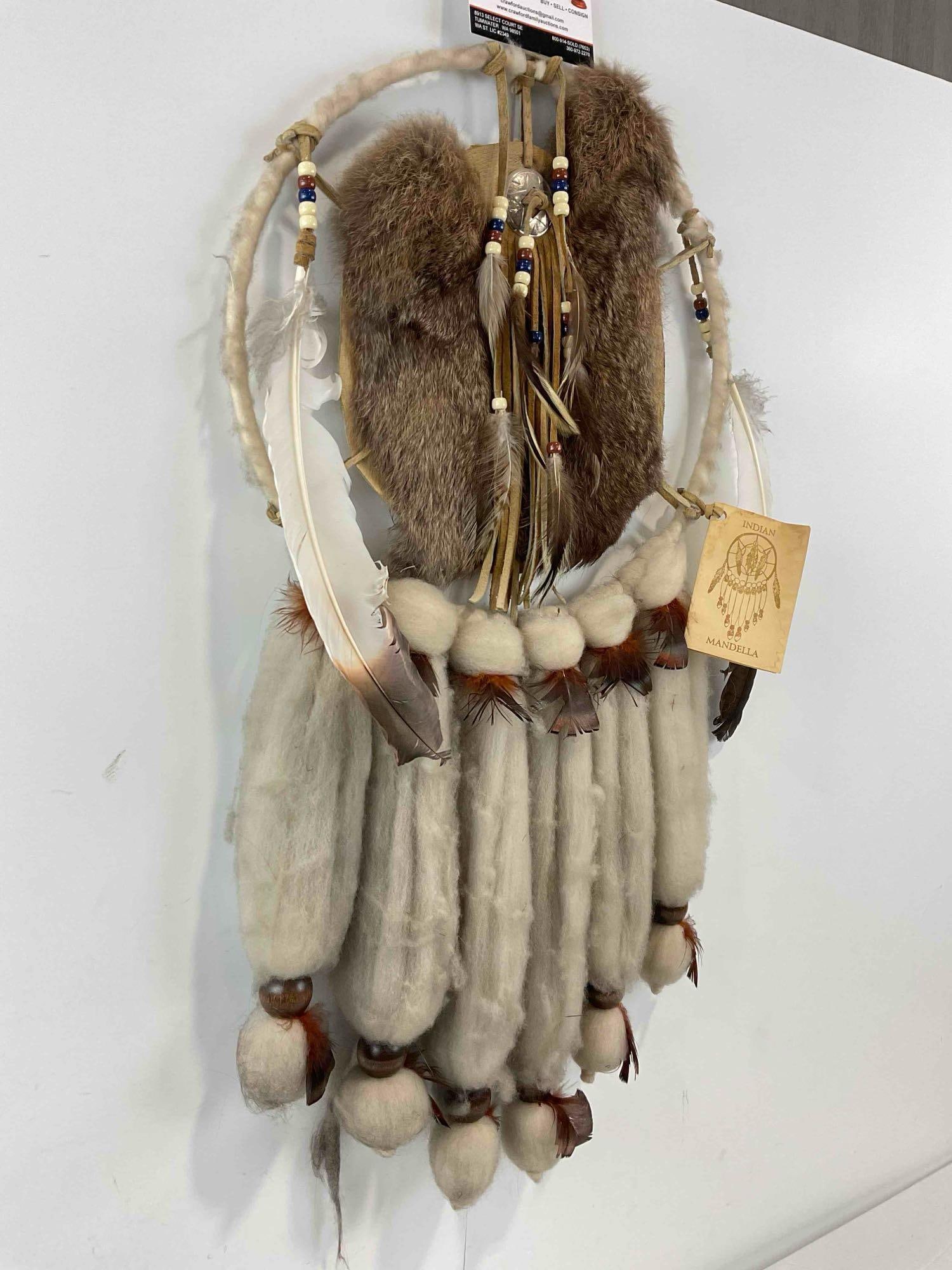 Running Horse Trading Post Indian Mandala Hanging Wall Art w/ Natural Materials. See pics. - 5