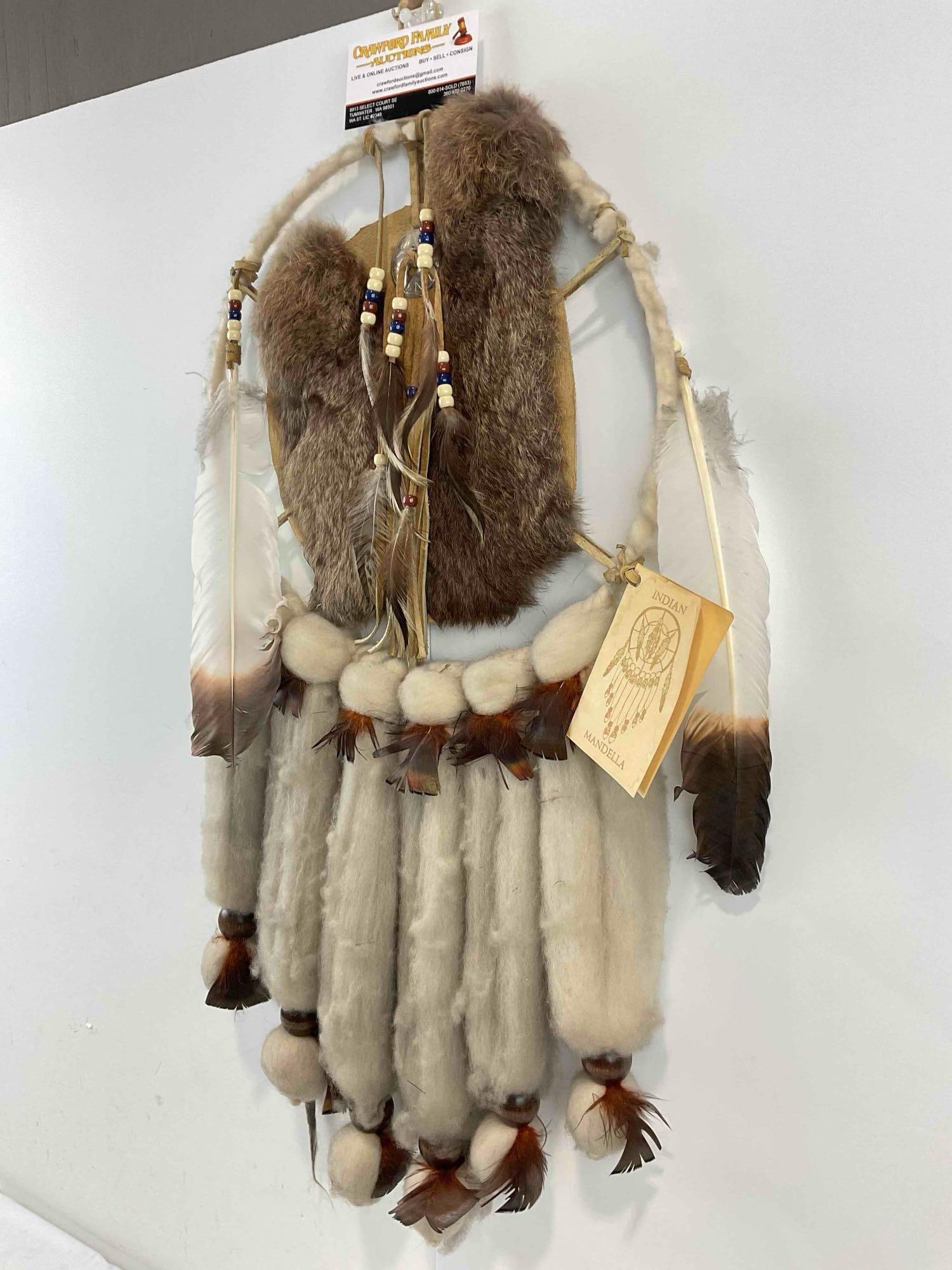 Running Horse Trading Post Indian Mandala Hanging Wall Art w/ Natural Materials. See pics. - 6