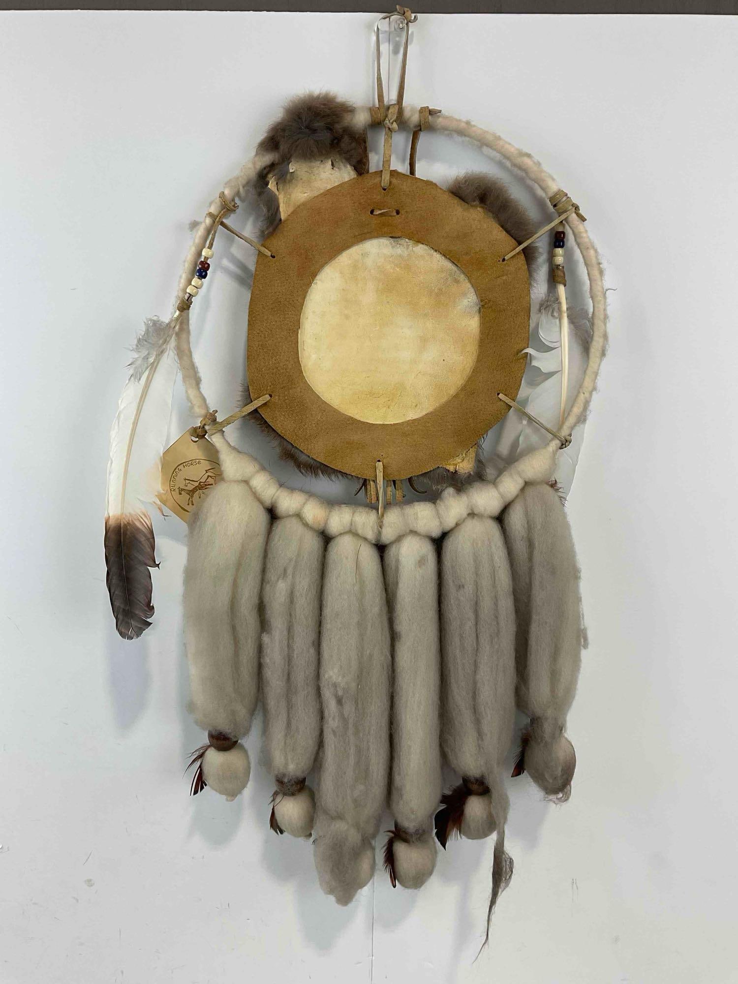 Running Horse Trading Post Indian Mandala Hanging Wall Art w/ Natural Materials. See pics. - 9