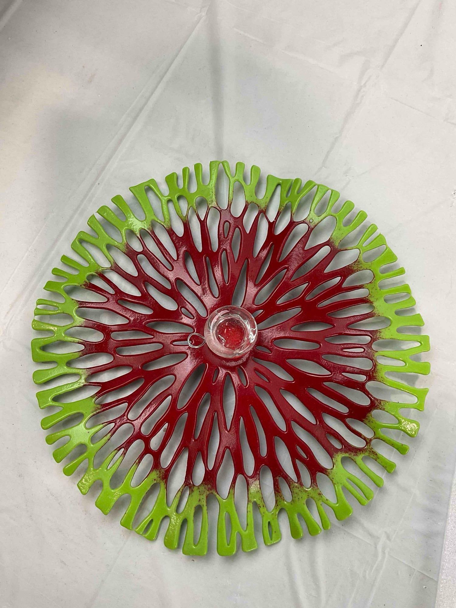 Beautiful Colorful Enameled Metal Hanging Wall Art by Local PNW Artist Kathy Barrett. See pics. - 5