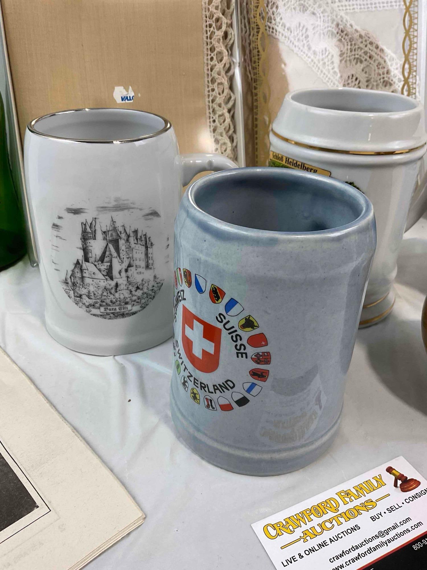 15 pcs Vintage Assortment, incl. 4x Steins, 6x Japanese Ceramic Saucers & Much More! See pics. - 4