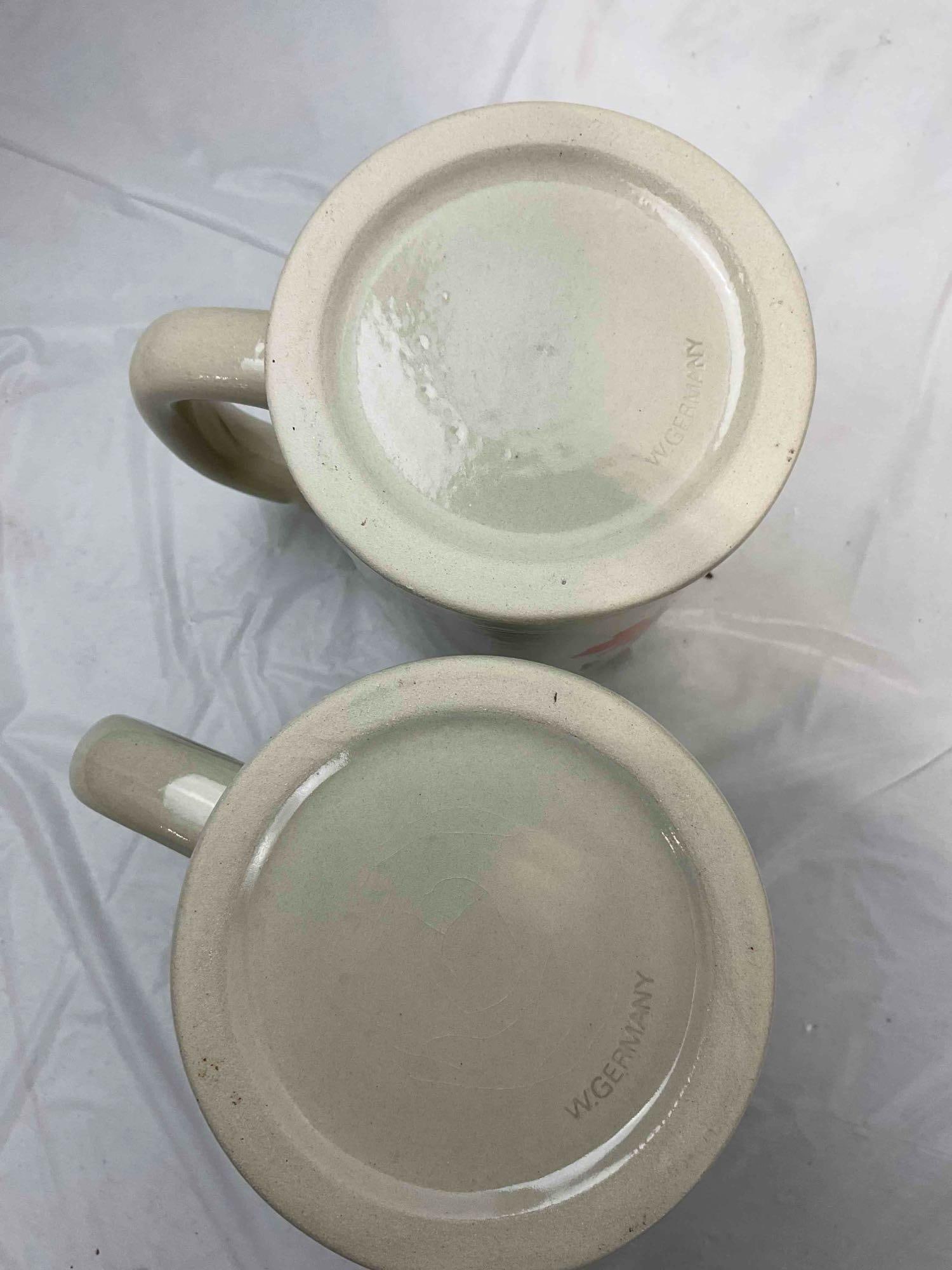 9 pcs Vintage German Ceramic Beer Steins, Some West German. Good Condition. See pics. - 10
