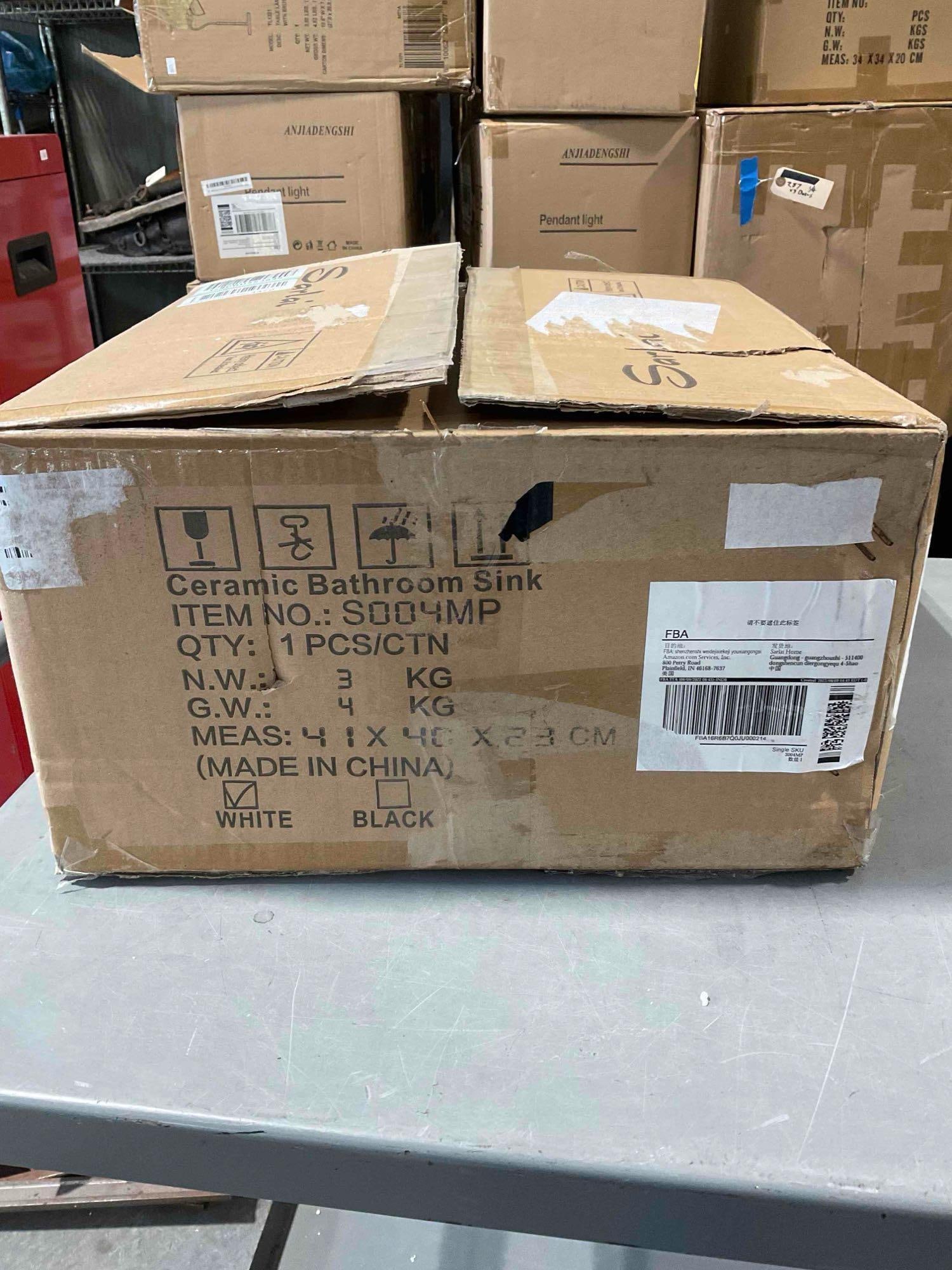 New In Box Ceramic Bathroom Sink Model No. S004MP - 5