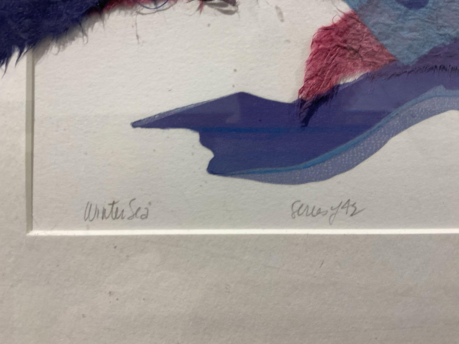 Framed Multimedia Art piece, titled Winter Sea, 17h x 19w x 3d inches - 3