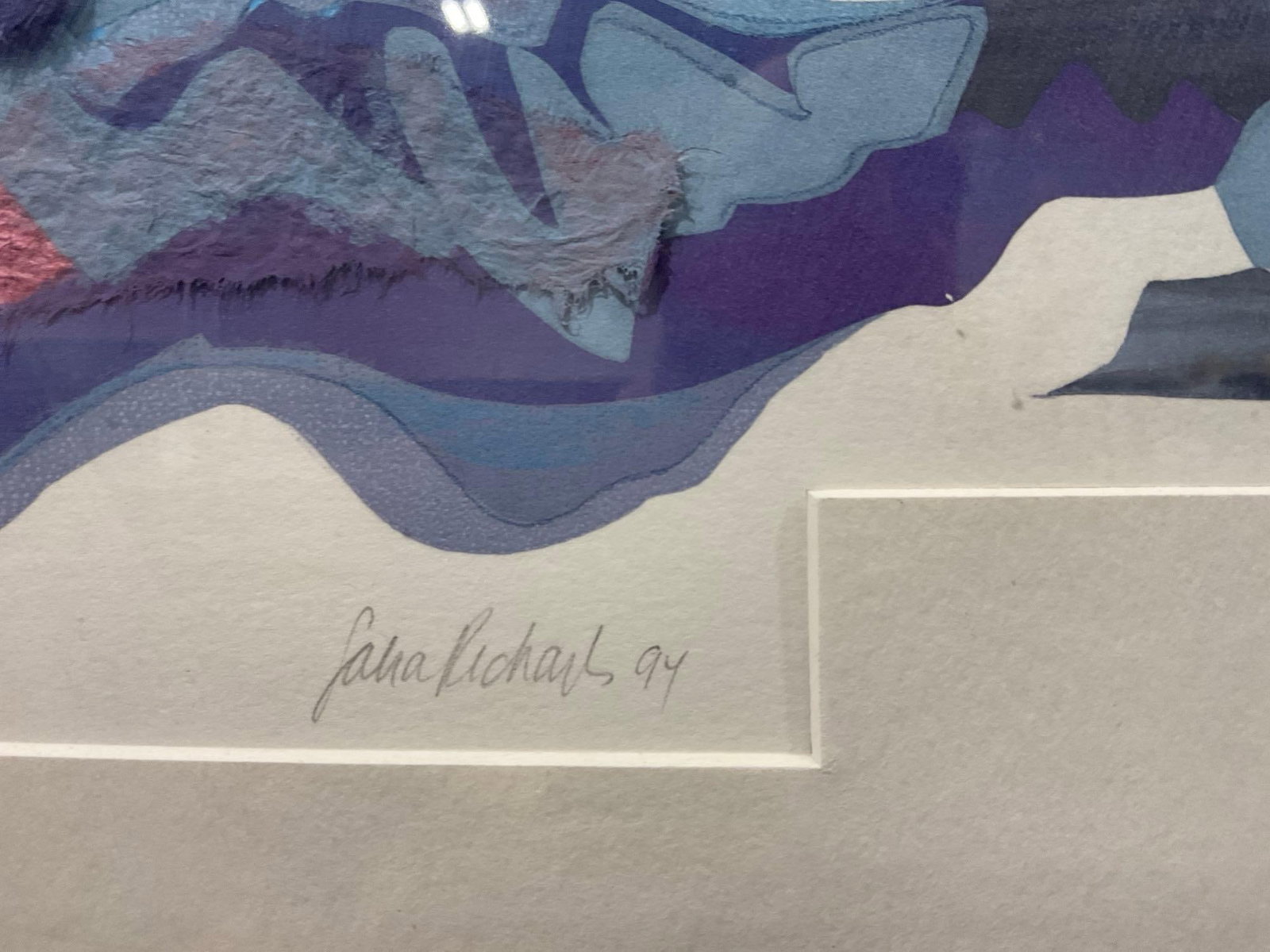 Framed Multimedia Art piece, titled Winter Sea, 17h x 19w x 3d inches - 4