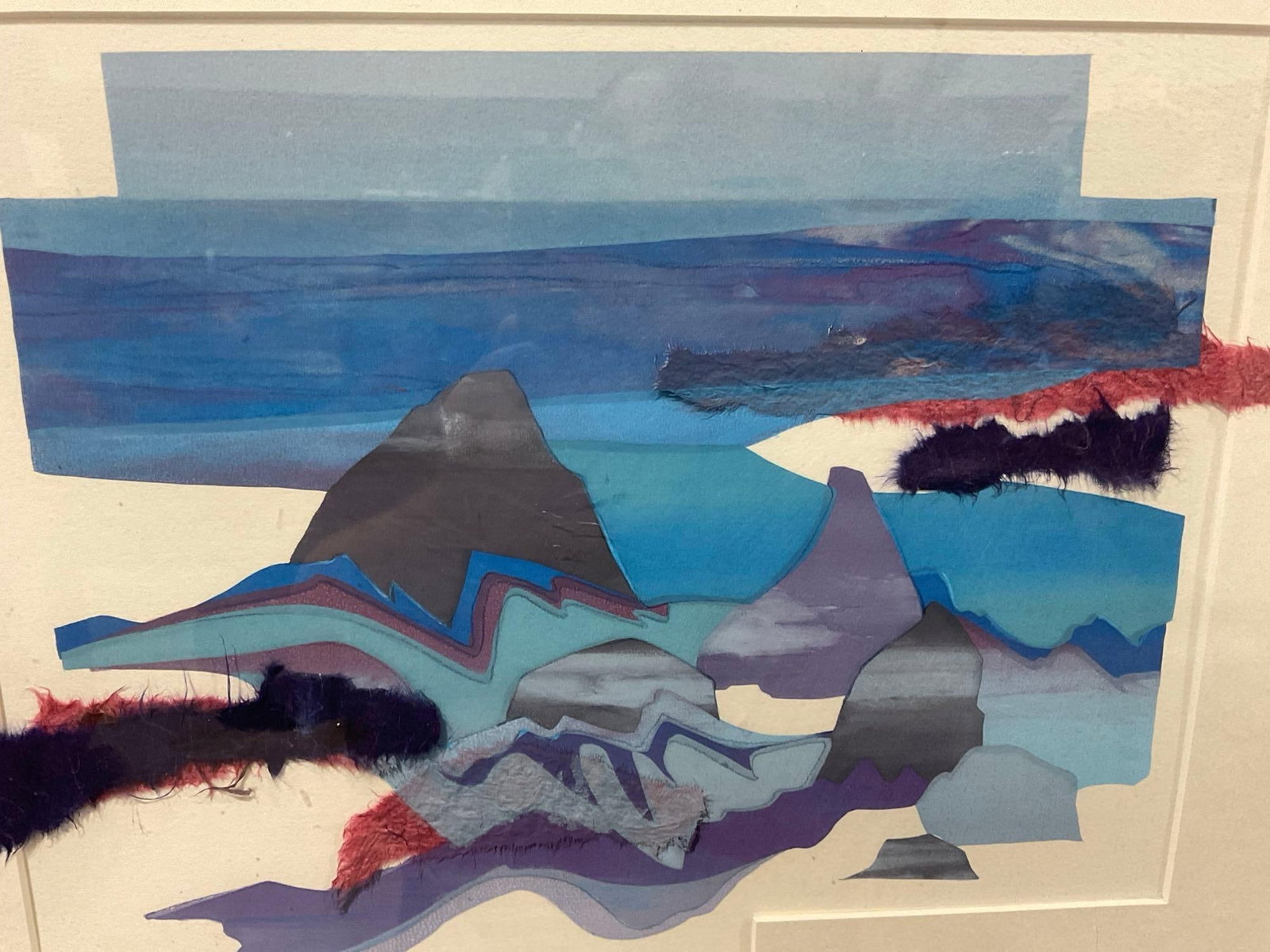 Framed Multimedia Art piece, titled Winter Sea, 17h x 19w x 3d inches - 5