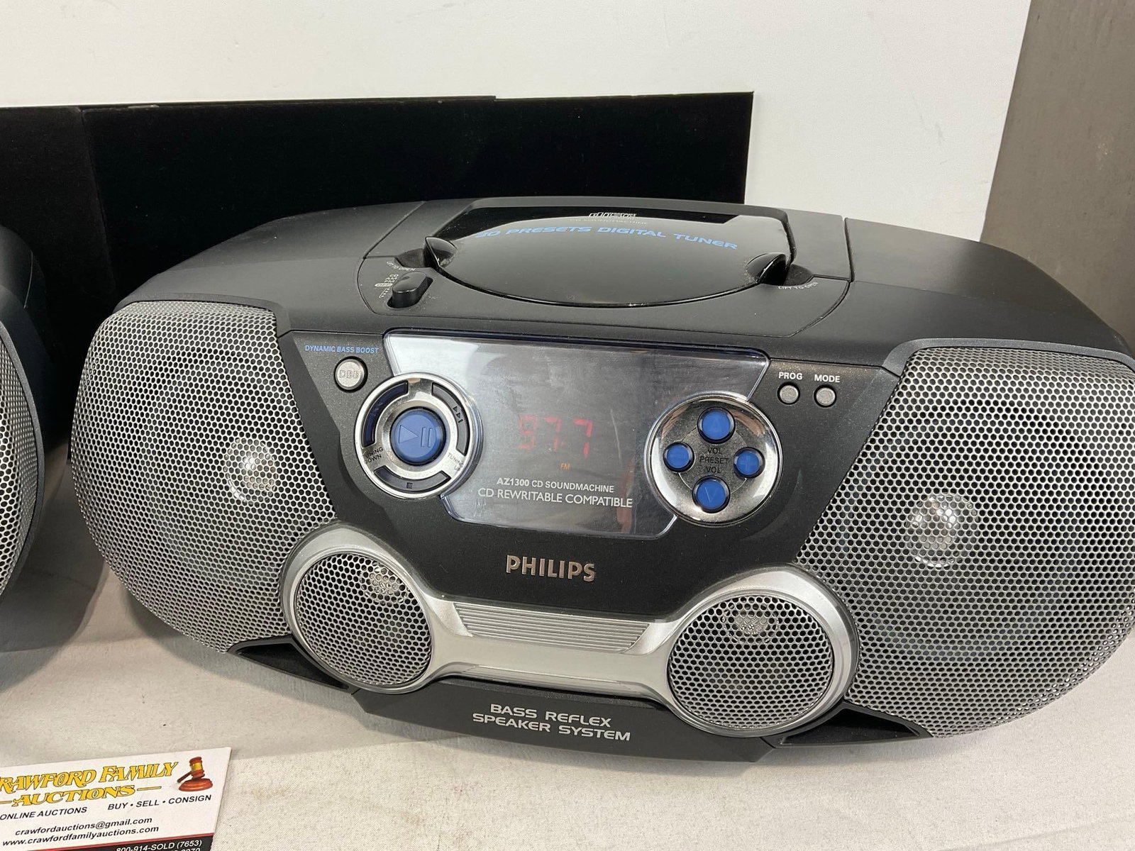 Pair of Philips Bass Reflex Speaker Systems, AZ1300 CD Soundmachines, both tested - 3