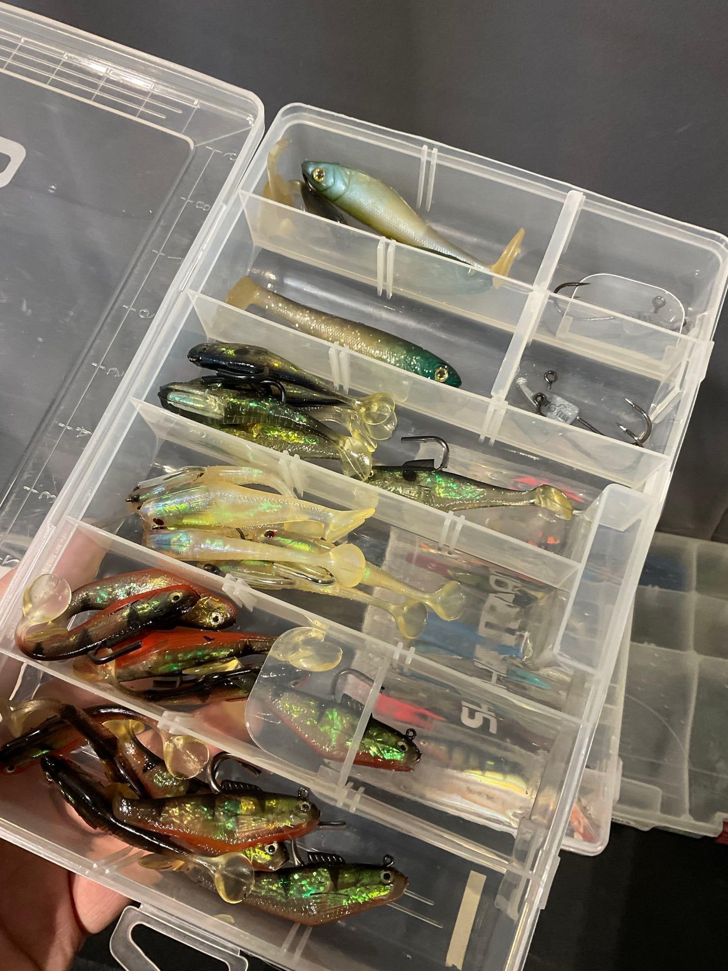 3 Boxes of Fishing Lures, Rods, Stick Baits, Crankbaits, & more, by Rapala, & more - 7