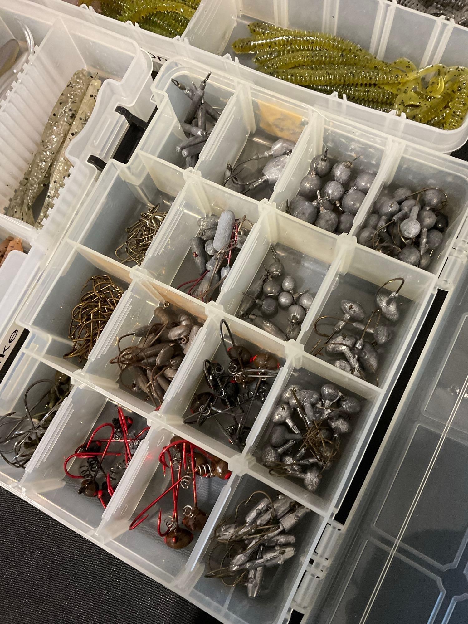 3 Boxes of Fishing Lures, Hooks & Weights, Soft Plastic Craws, Tubes & more - 2