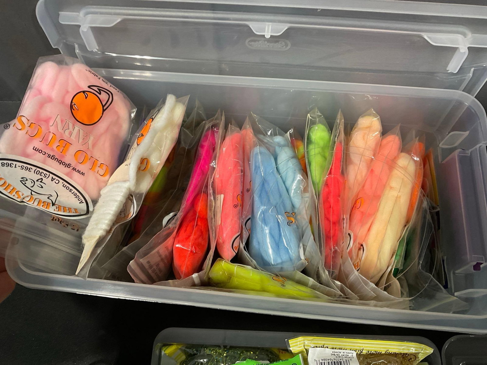 3 Boxes of Fishing Lures, Grubs, Crappie, Jig Heads, Glo Bugs Yarn - 2