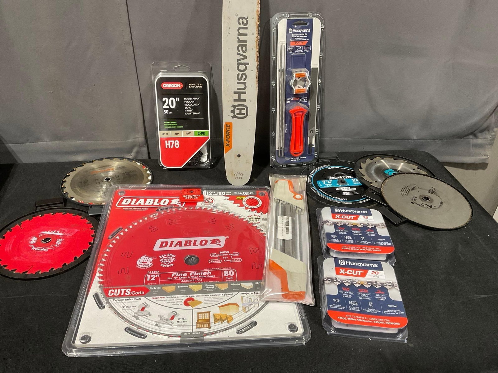 Assorted Saw Blades, Husqvarna Chainsaw blade & Chains, & Saw Chain File Kit (1 of 5)