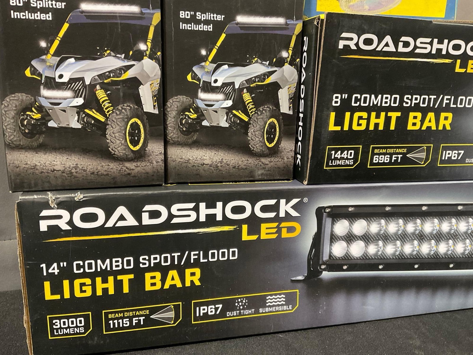 Roadshock LED 8&14 inch Combo Spot/Flood Light Bars & Wiring Kit, Blue Glow Mini Off-Road Fog Lig... - 2