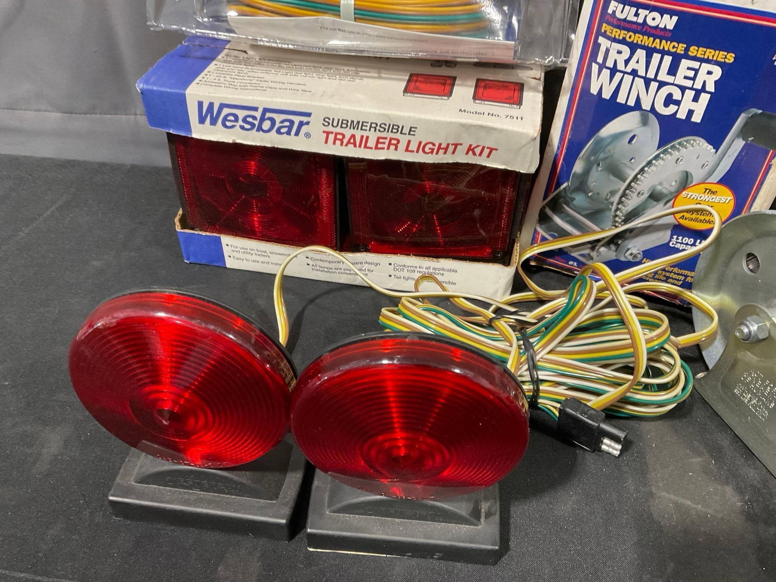 Fulton Trailer Winch, 4 Wesbar Submersible Trailer Light Kits - 2