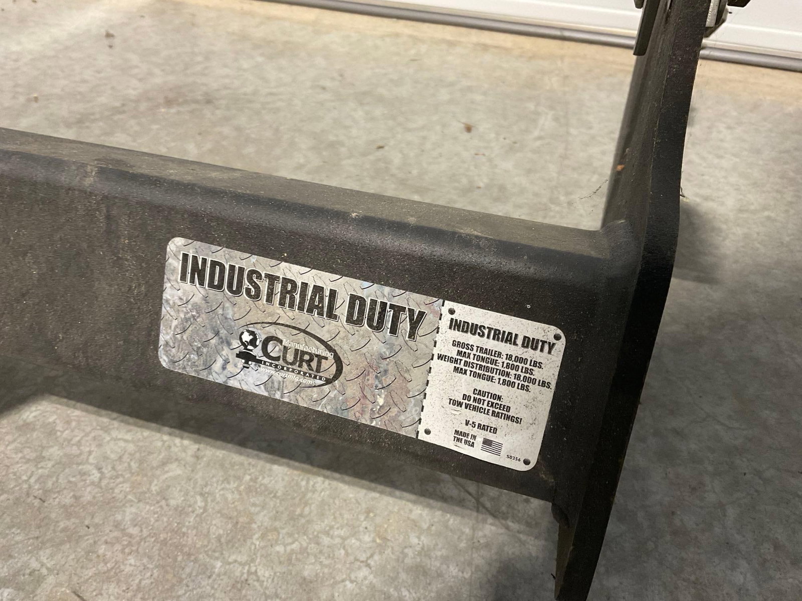 Curt Industrial Duty Class V Trailer Hitch, 18k lbs gross trailer, Max Tongue 1.8k lbs - 2