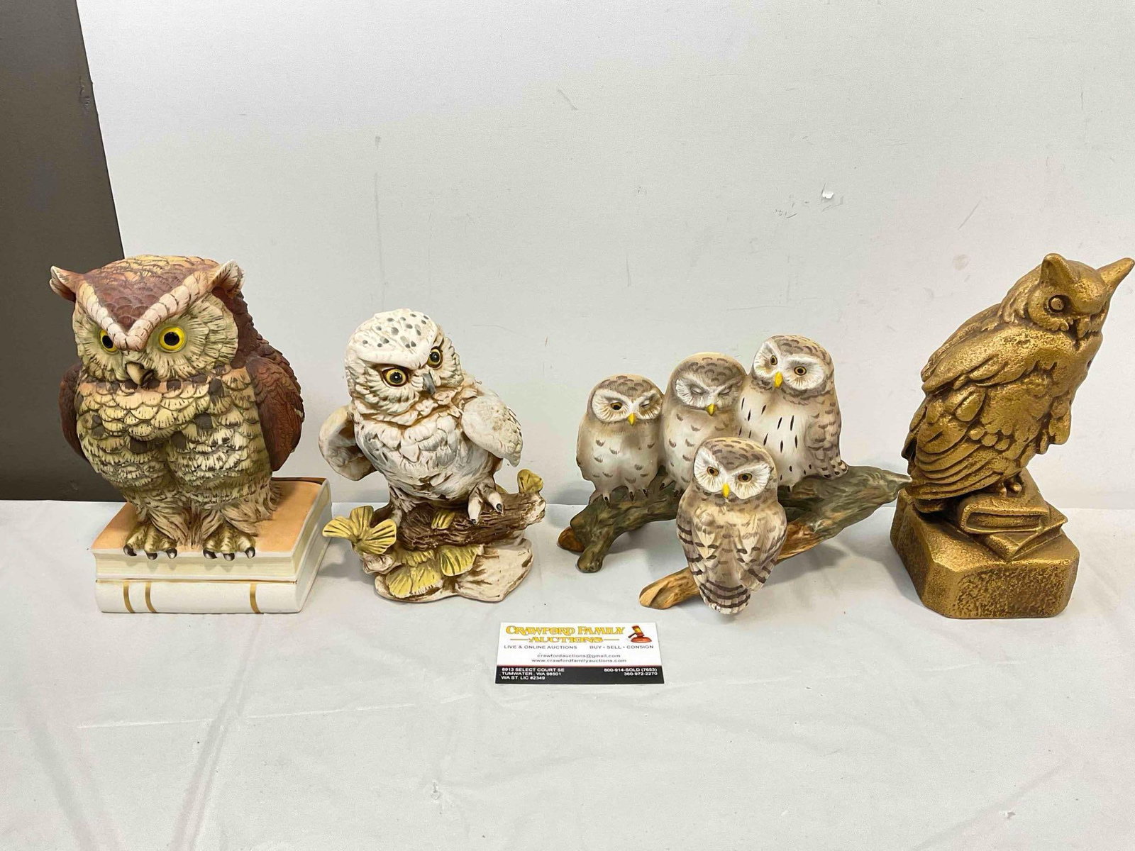 4 pcs Vintage Owl Figurines, incl. 1x Andrea by Sadek, 1x UTC Japan. Good Condition. See pics. (1 of 7)