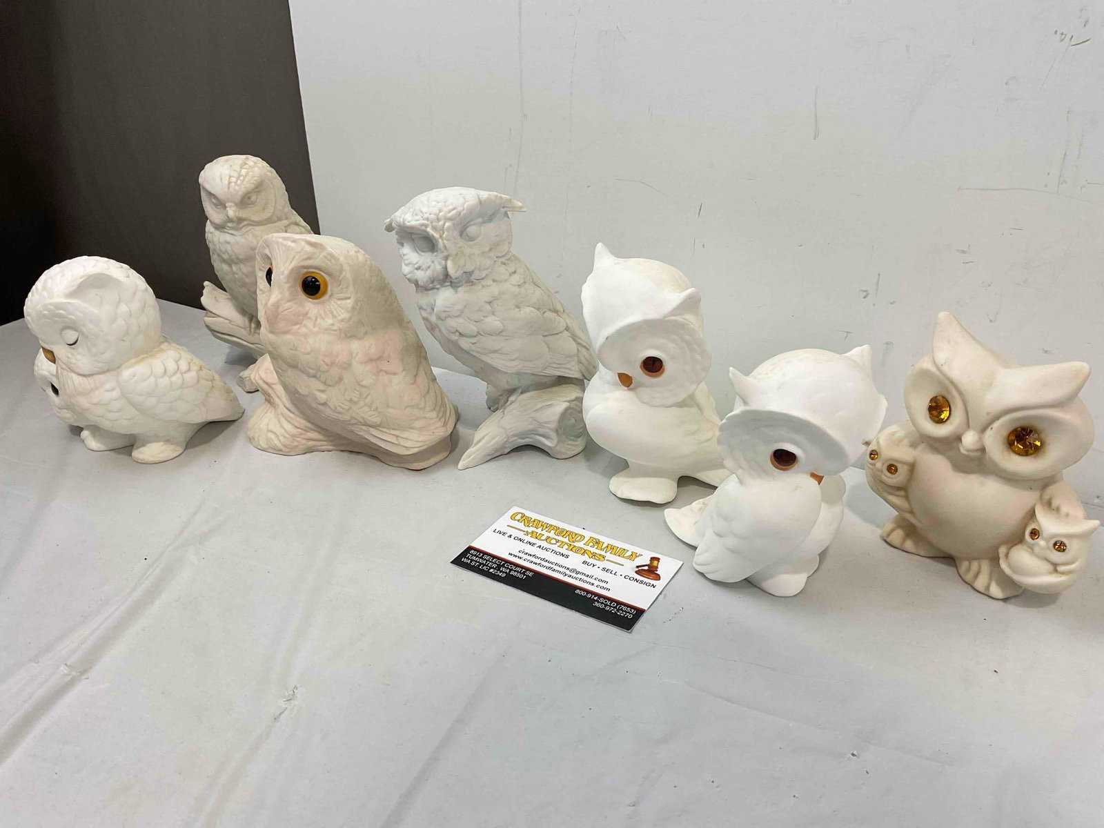 7 pcs Vintage Ceramic Owl Figurines, incl. Kaiser West Germany, Aldon & Much More! See pics. - 2