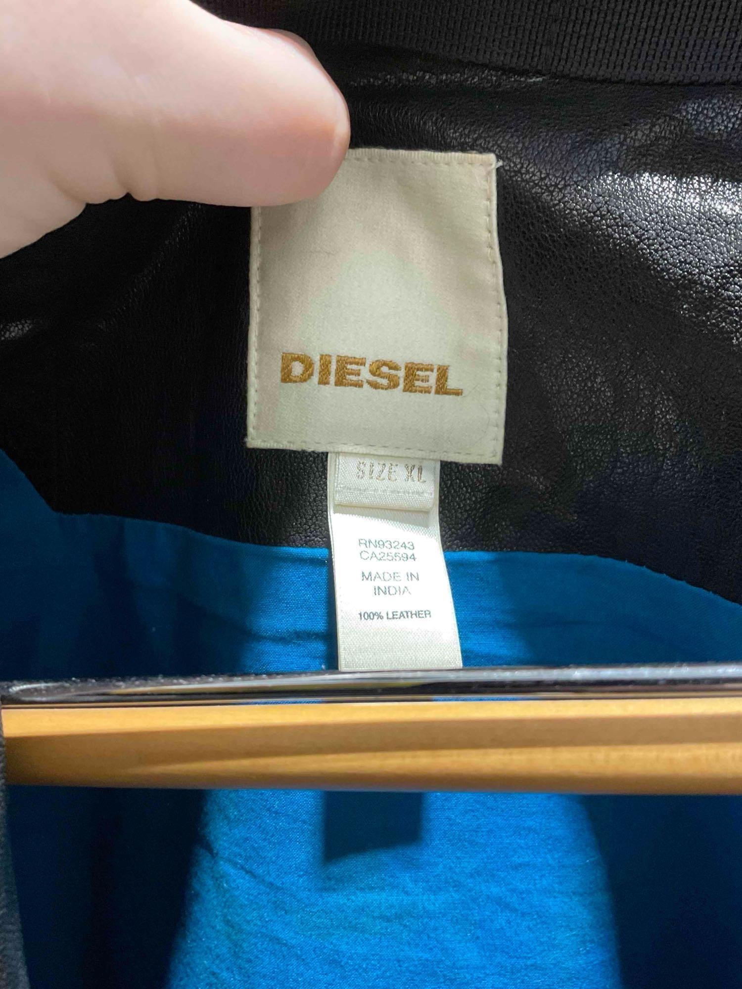 Diesel Black Leather Ladies Motorcycle Style Jacket, Size XL. Good Condition. See pics. - 4