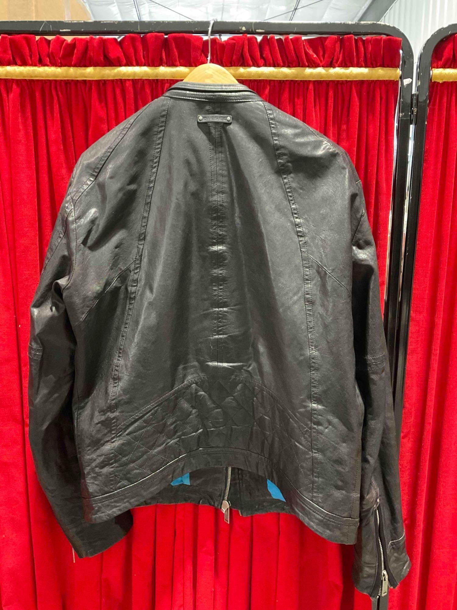 Diesel Black Leather Ladies Motorcycle Style Jacket, Size XL. Good Condition. See pics. - 6
