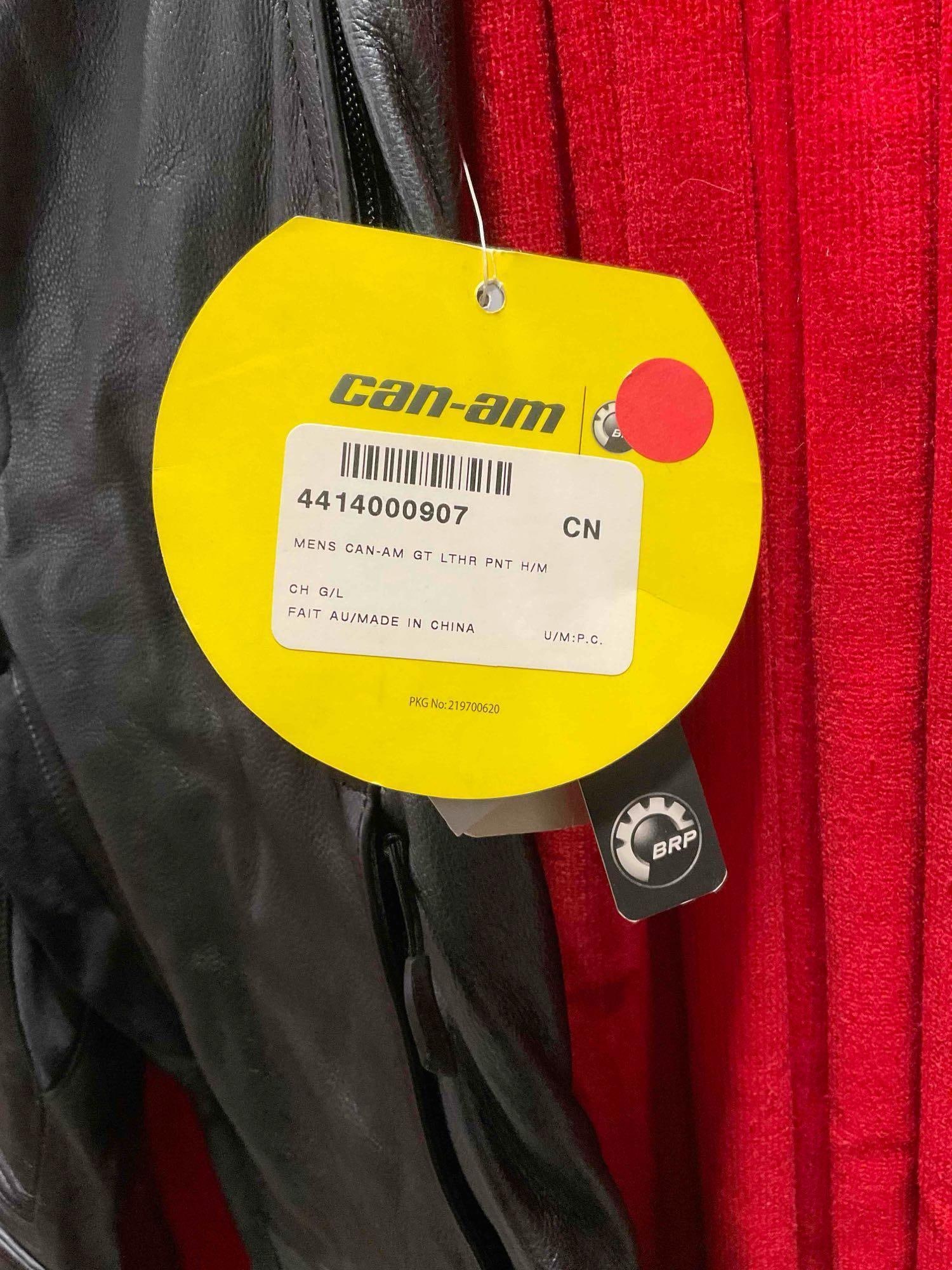 Can-Am Men's Black Leather Motorcycle Pants Size L, LNWT. Good Condition. See pics. - 4