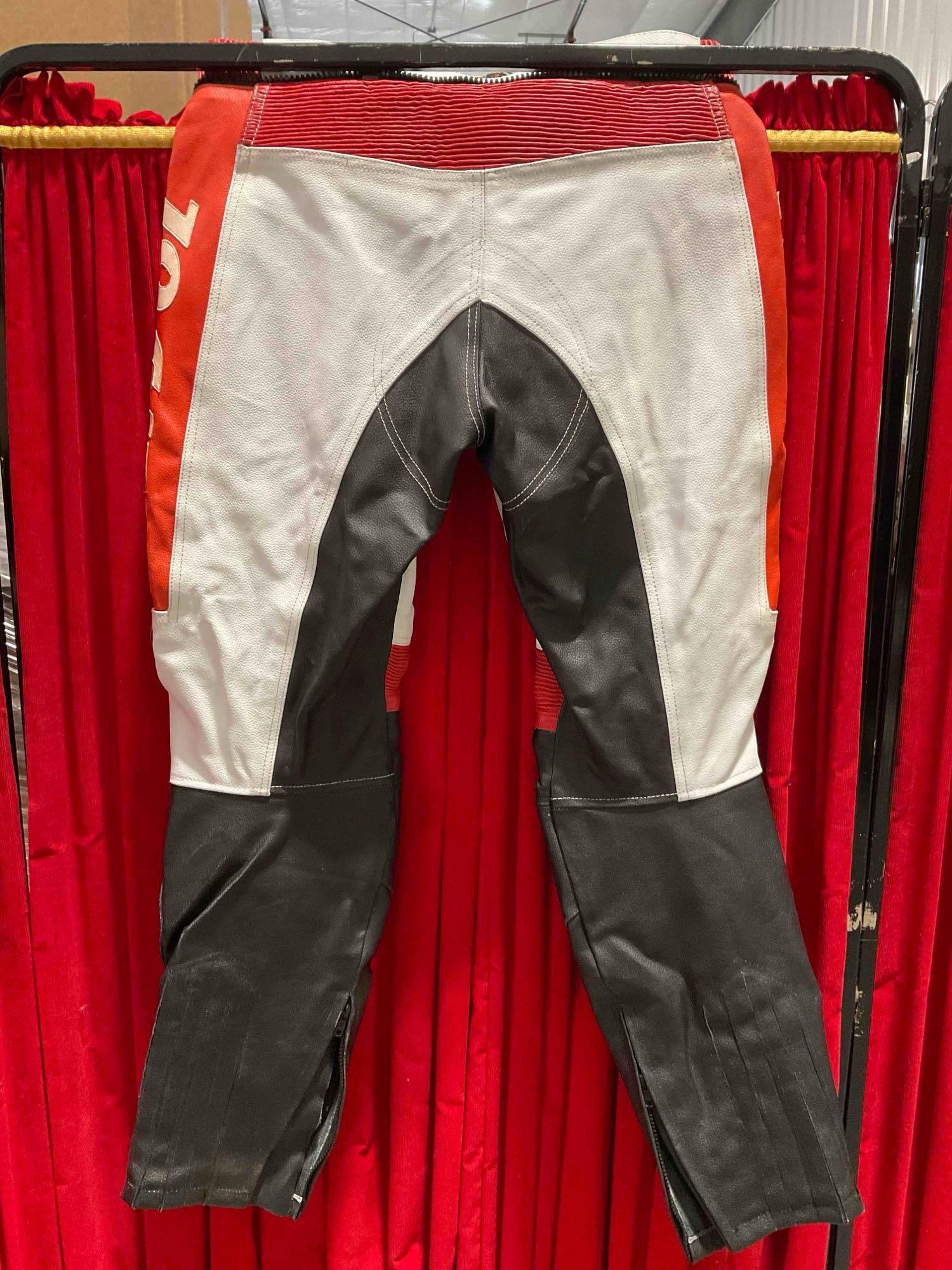 Honda Repsol White/Black/Red Leather Men's Motorcycle Pants, Size L. Good Condition. See pics. - 5