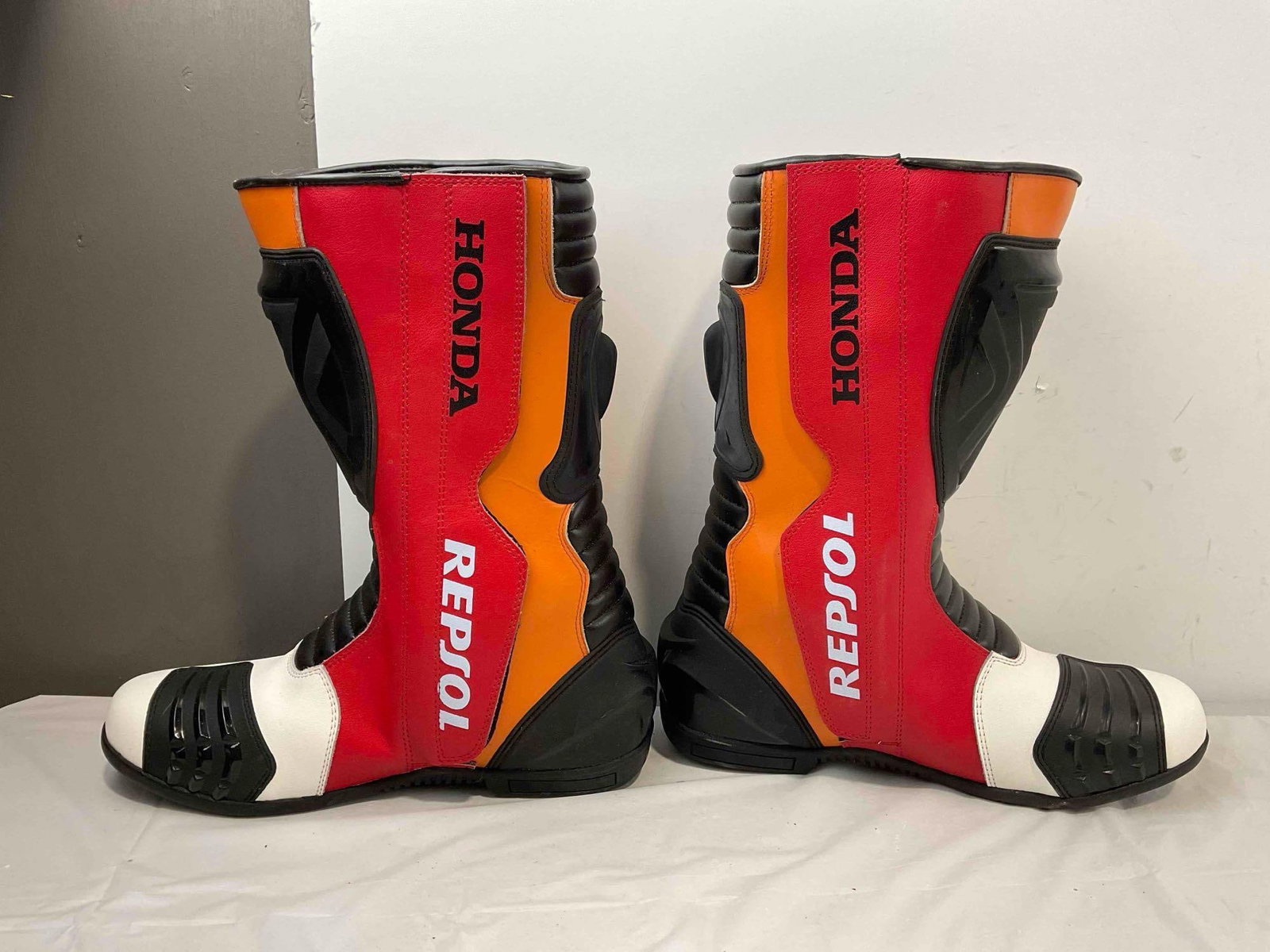 Honda Repsol Leather Motorcycle Racing Boots, Size Men's US 13. Good Condition. See pics. - 2