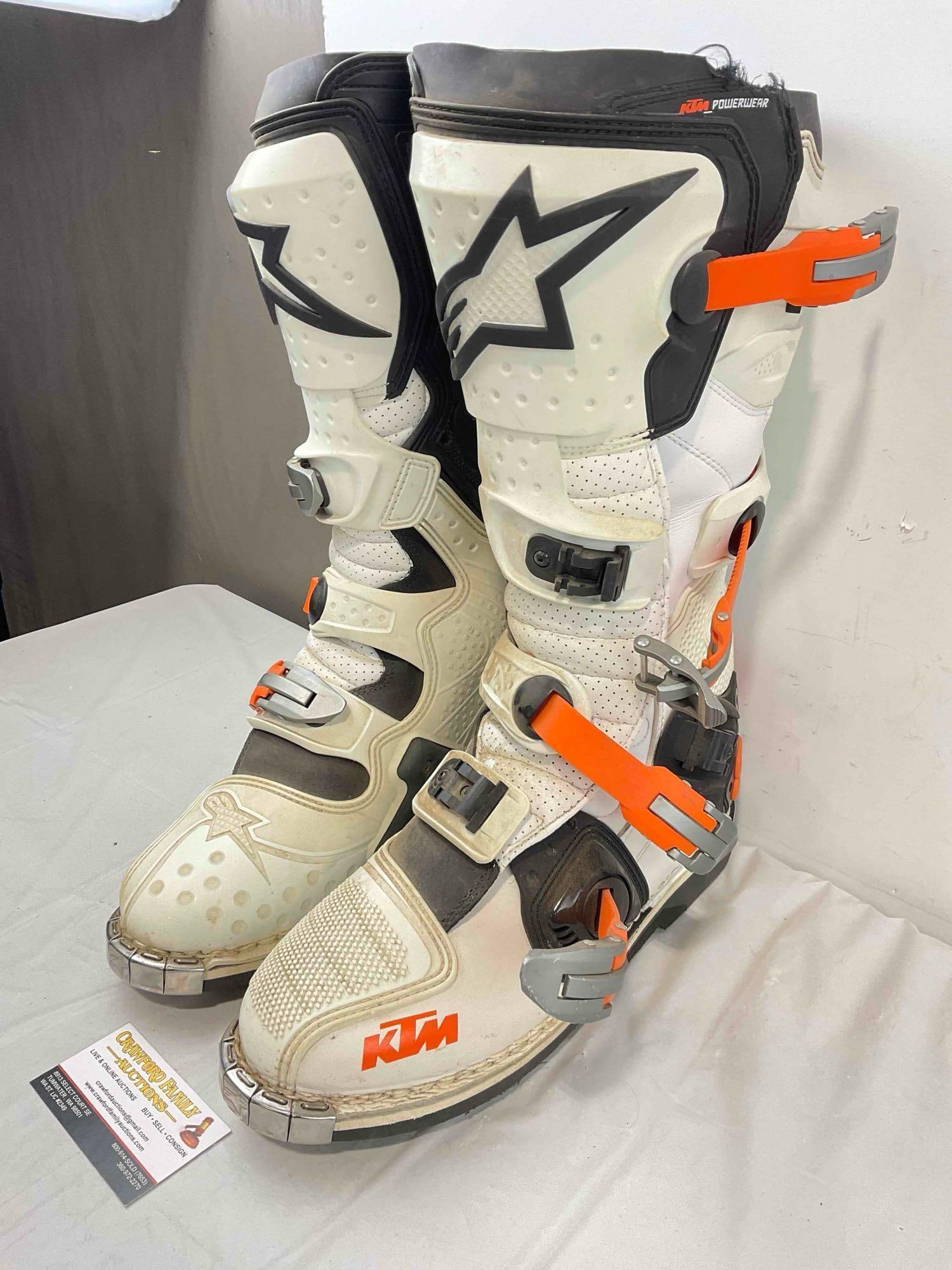 Alpinestars Tech 8 KTM White & Orange Dirt Bike Boots in Men's Size 11. Good Condition. See pics. - 2