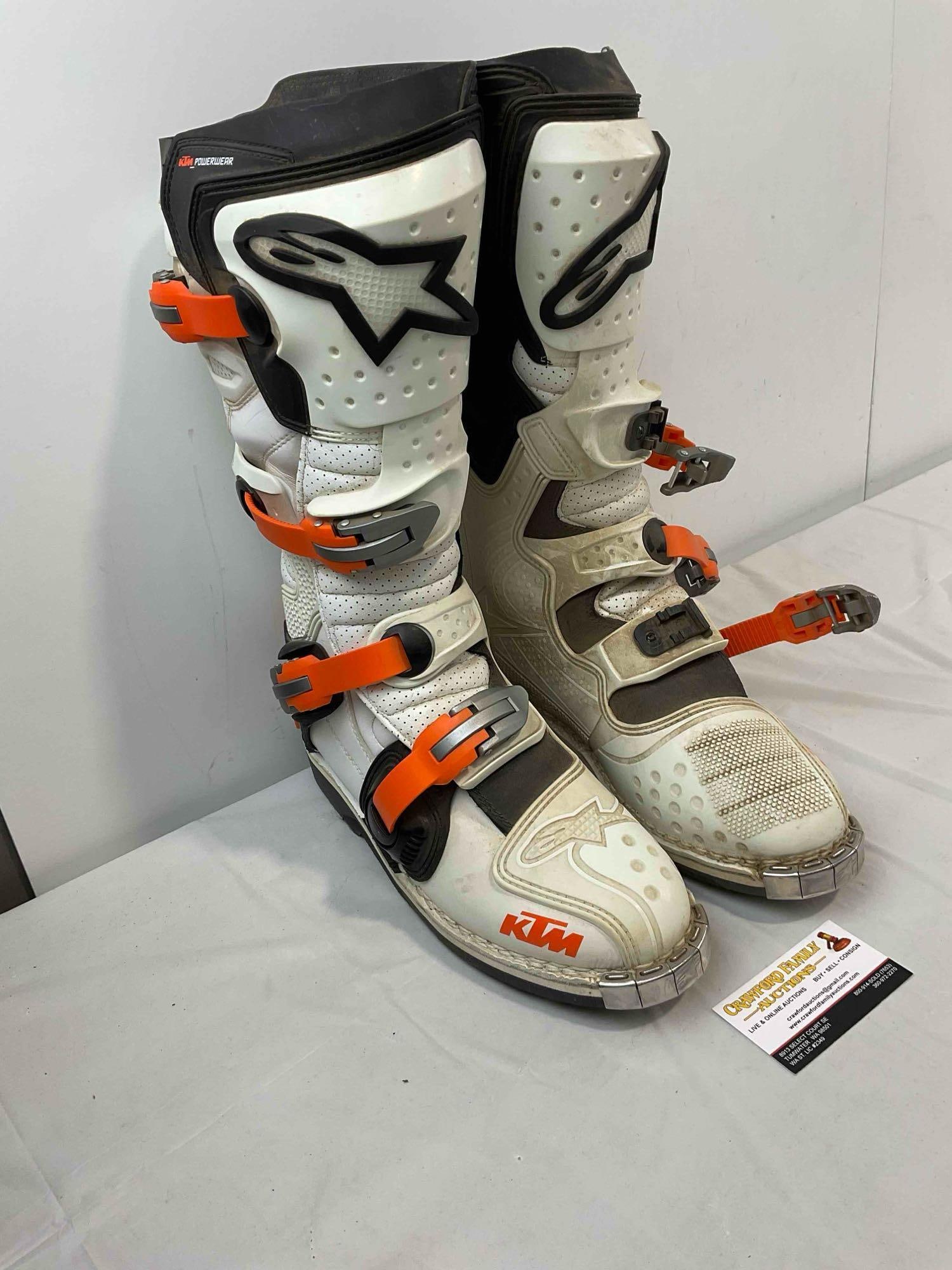 Alpinestars Tech 8 KTM White & Orange Dirt Bike Boots in Men's Size 11. Good Condition. See pics. - 3